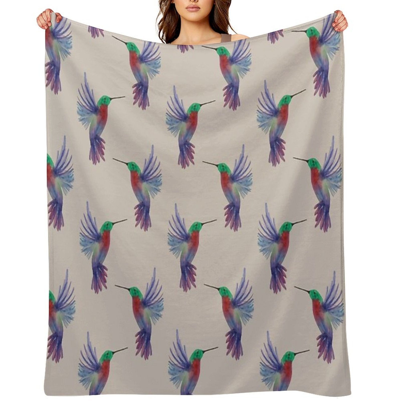 Harmonious Hummingbird Sustainable Throw Blanket