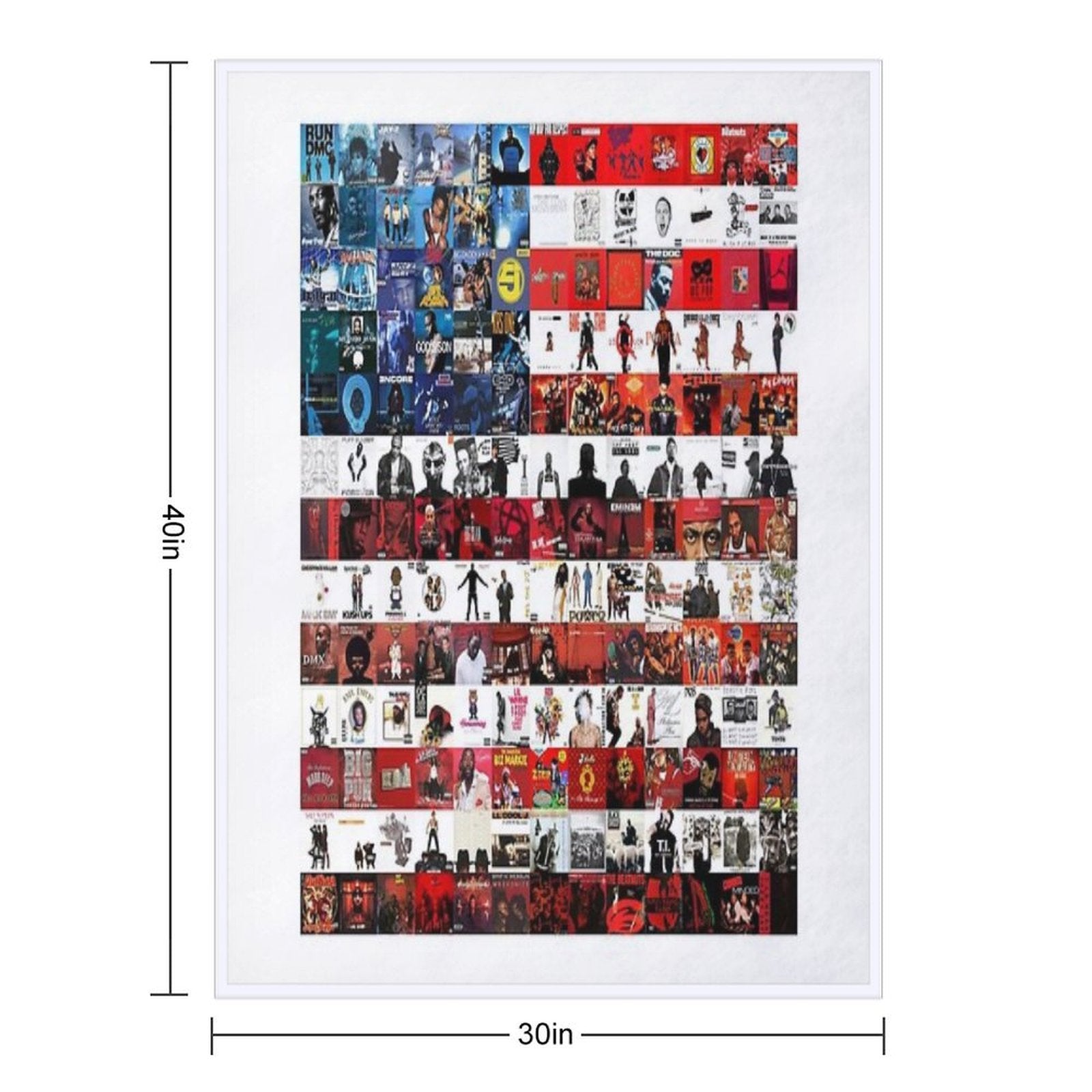 Hip Hop Album Cover Collage Flag Premium Throw Blanket