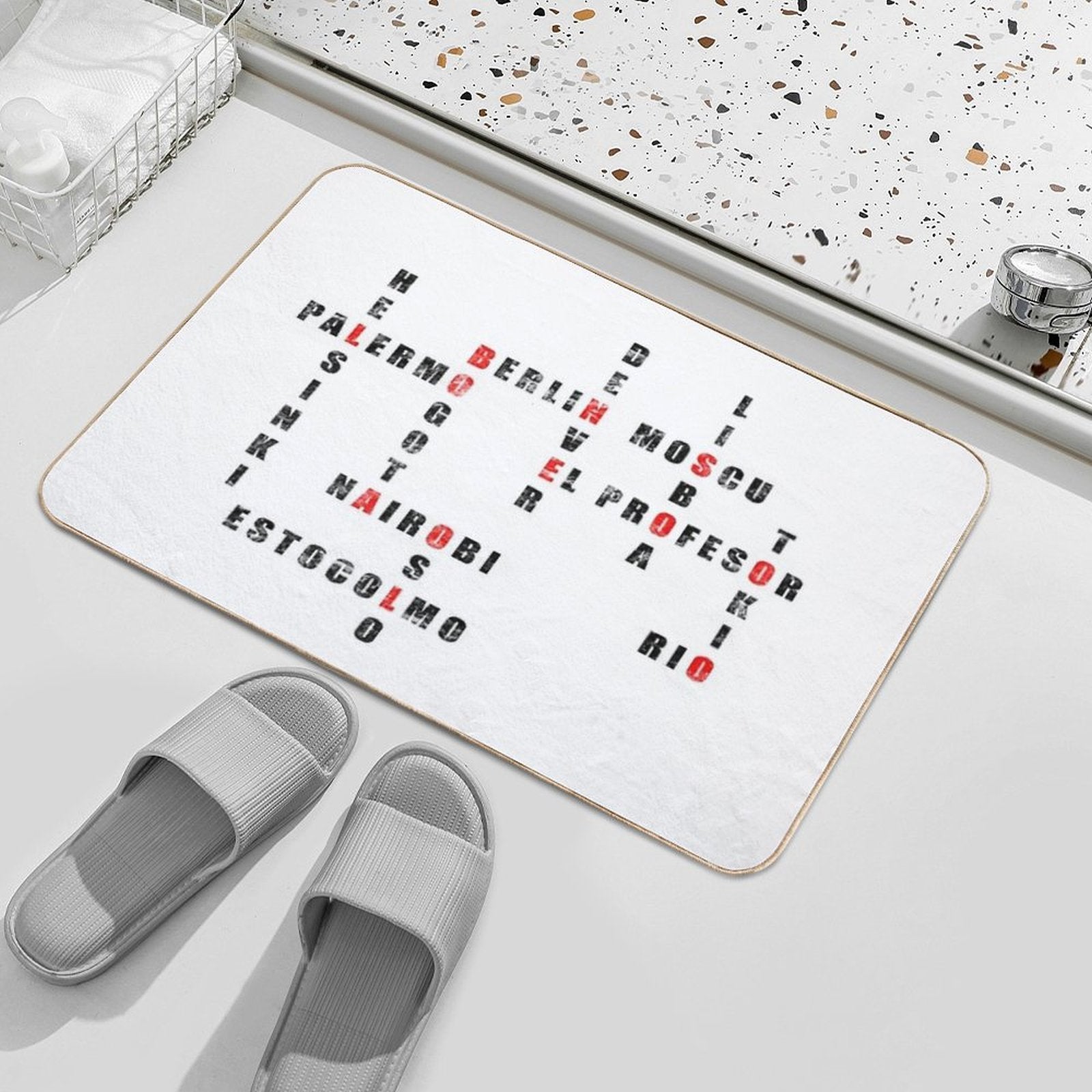 Profesor Ciudades - Black Version  Dirt-Trapping Bath Mat