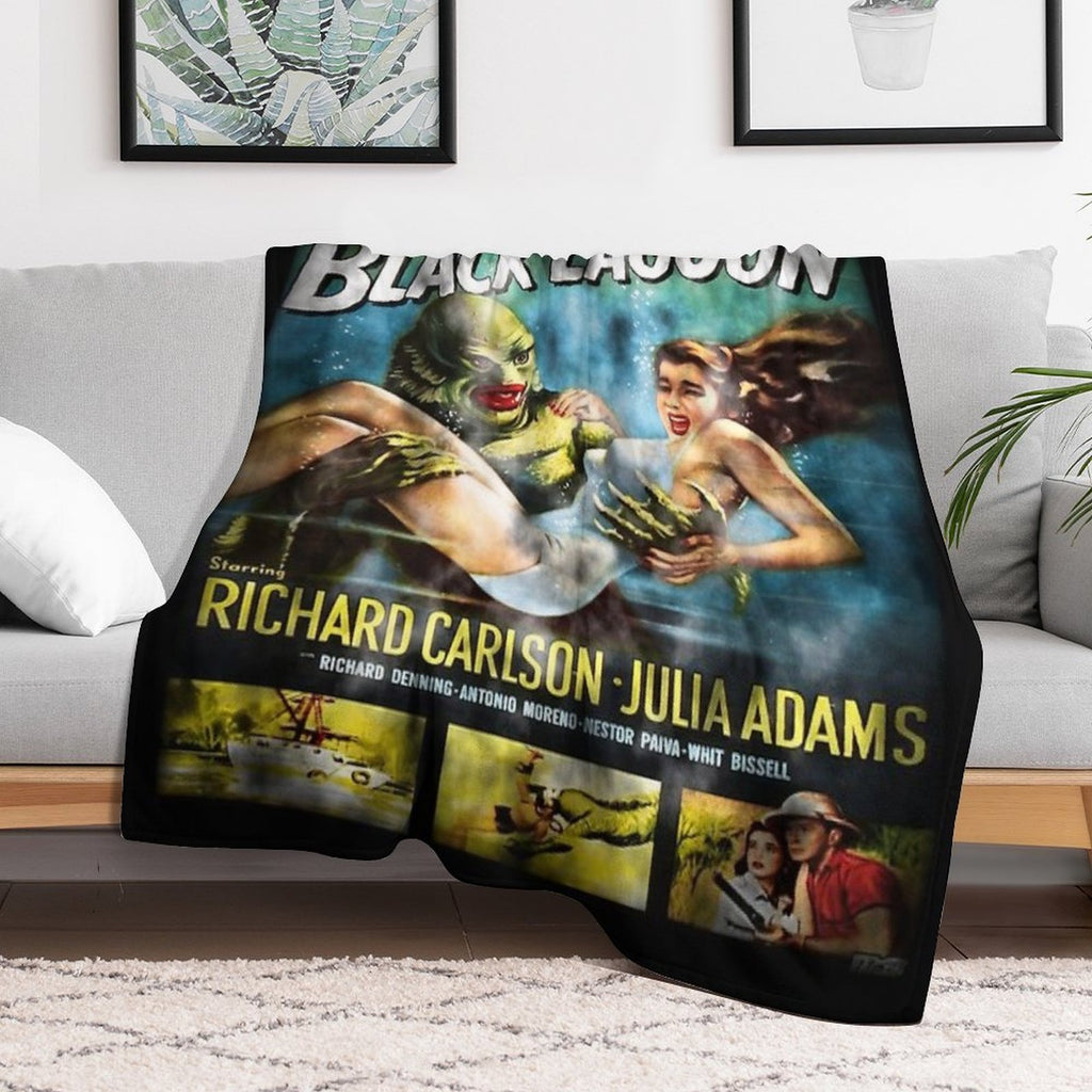 Creature From The Black Lagoon - Dark Version. Plush Throw Blanket