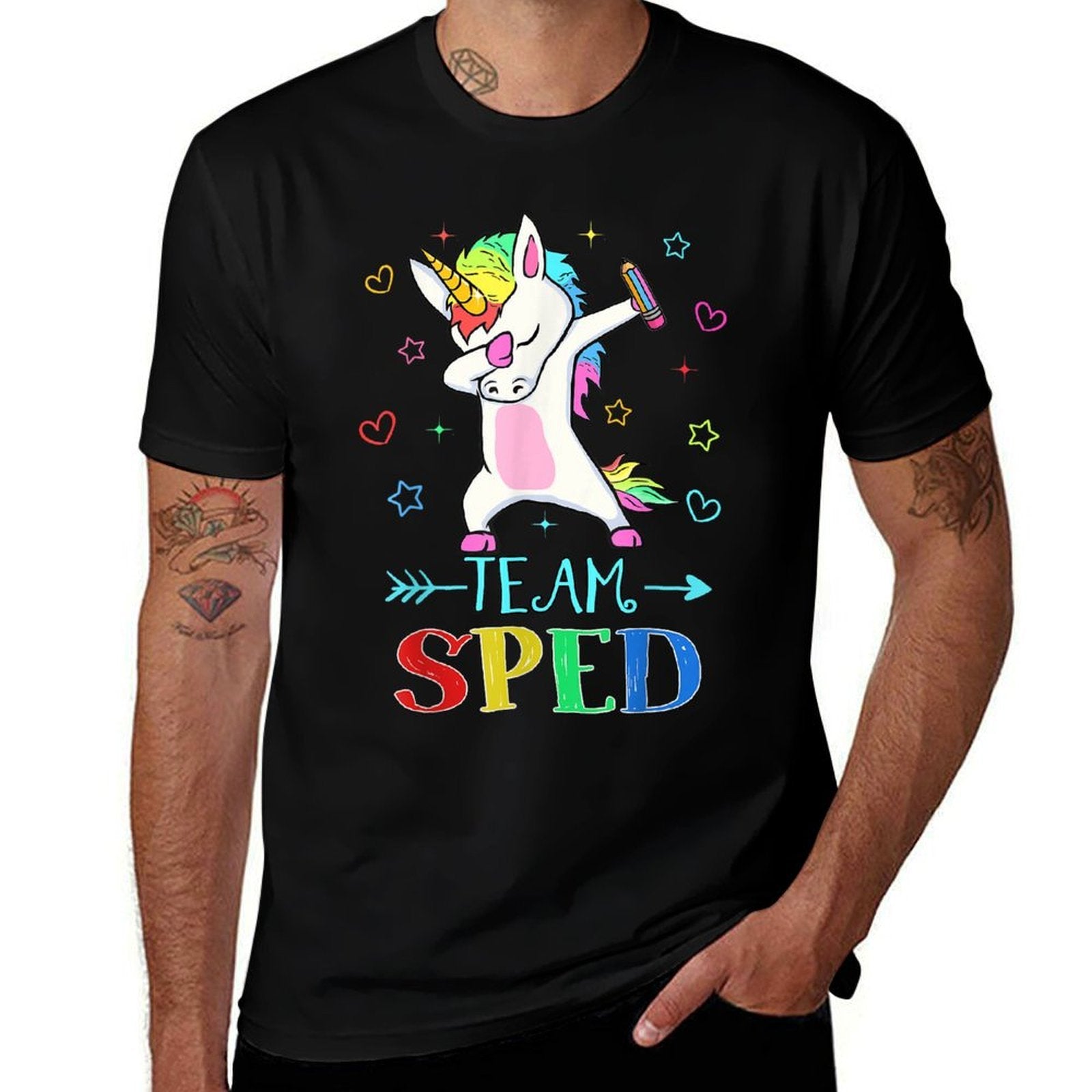 Team Sped Dabbing Unicorn Funny Back To School Gift  Durable T-Shirt