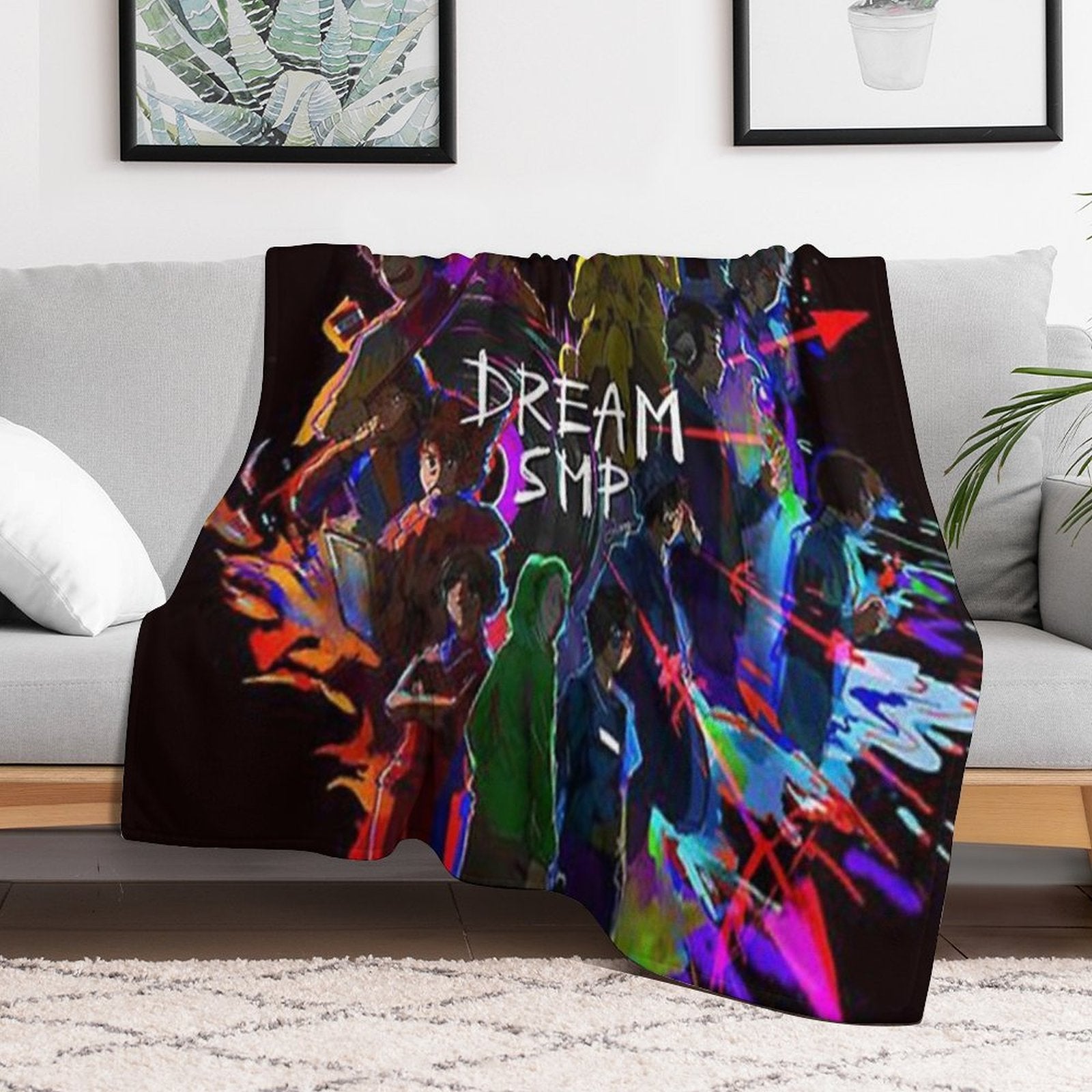 Dream SMP Black Anime Multi-functional Throw Blanket