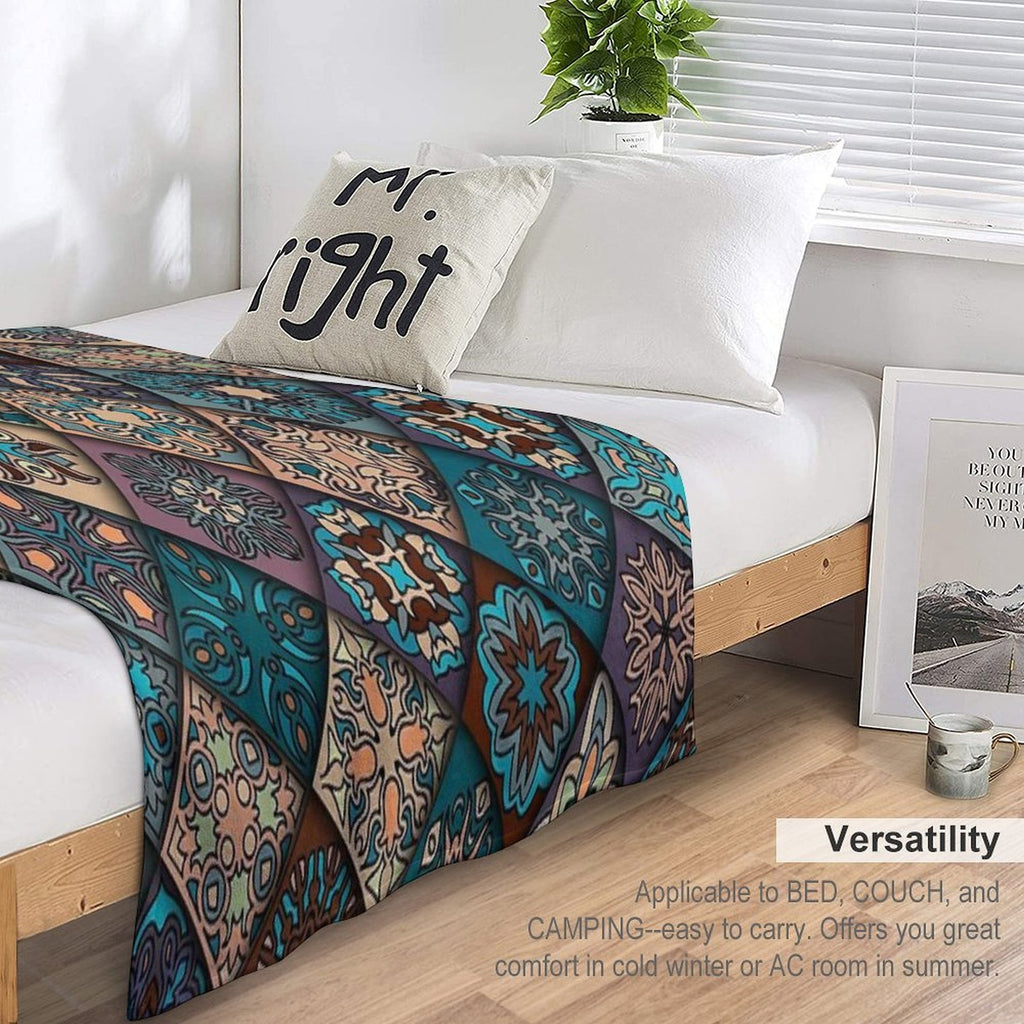 Simple Geometric Abstraction Colors Compact Throw Blanket