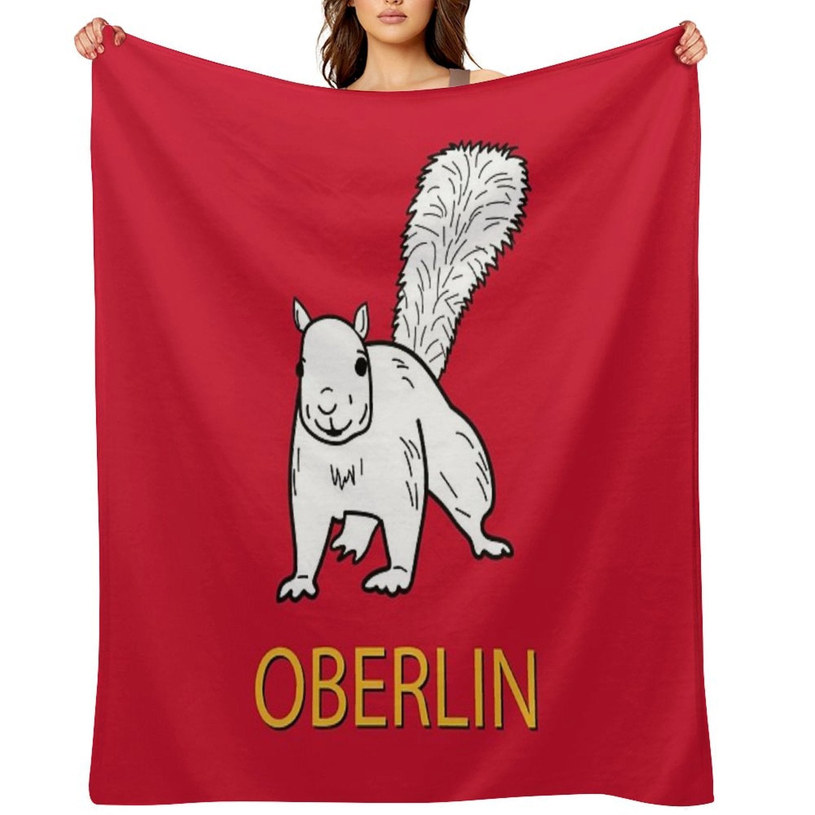 Cute Oberlin White Squirrel Sustainable Throw Blanket