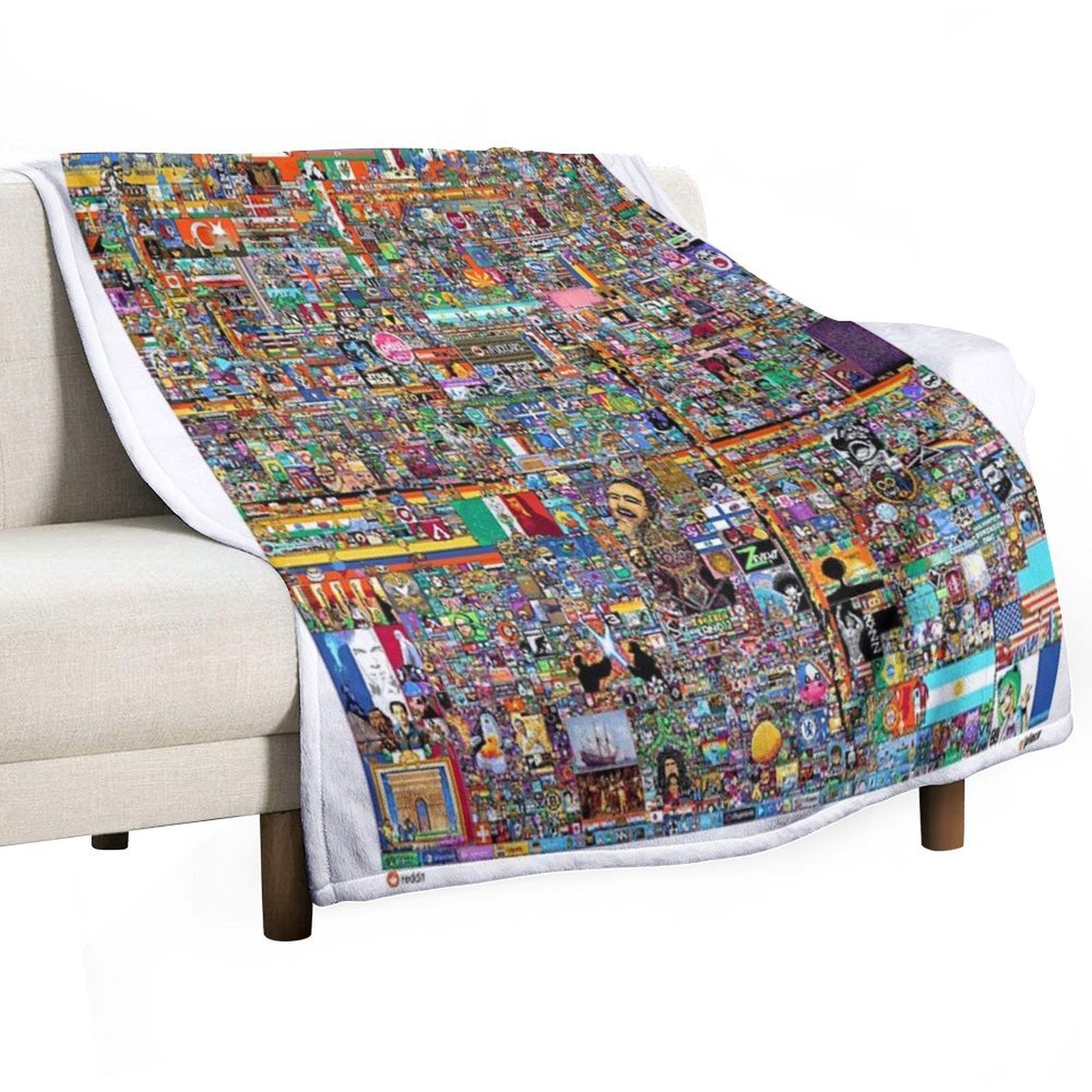 Rplace Reddit 2022 Velvety-soft Throw Blanket