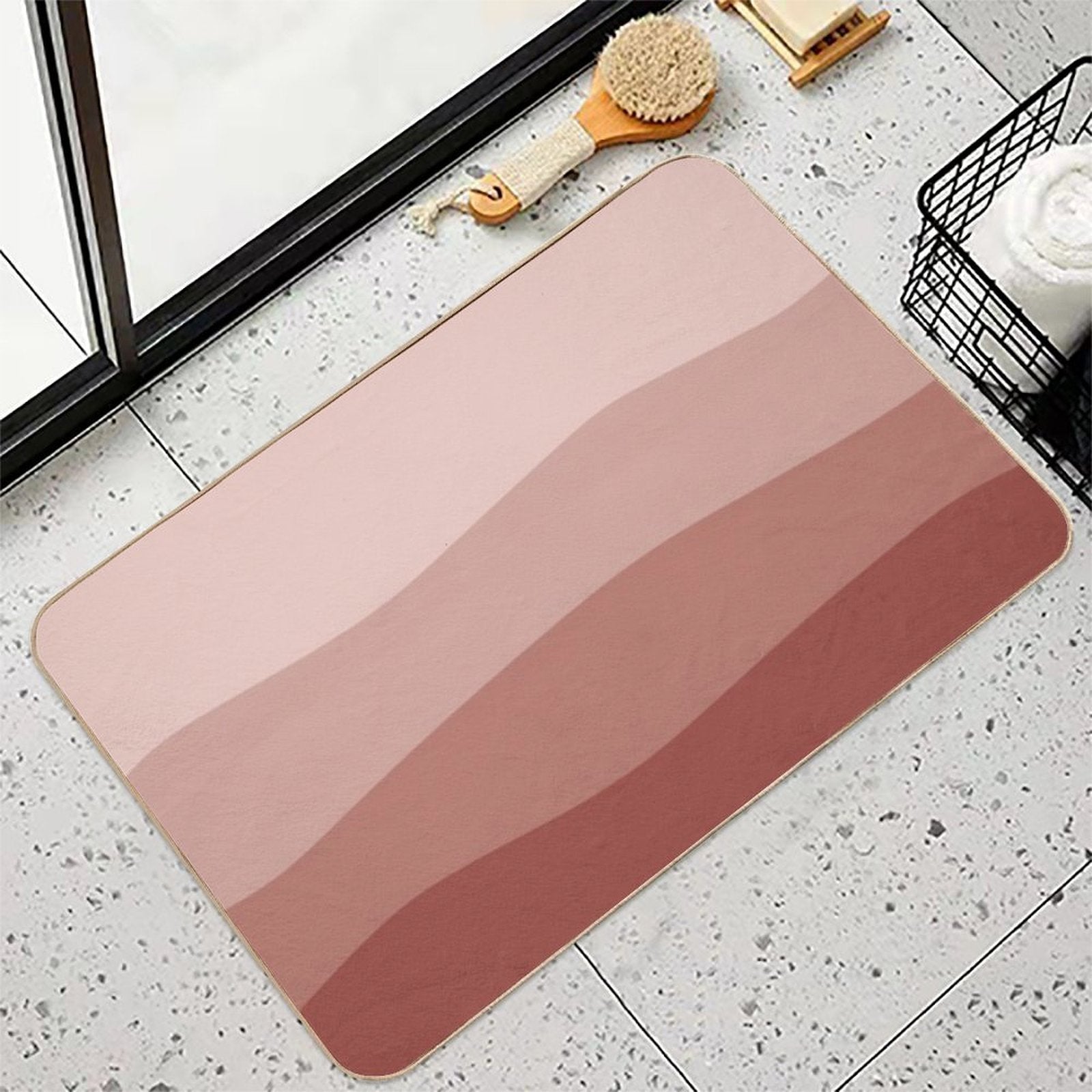 Sangria Color Waves  Long-Lasting Bath Mat
