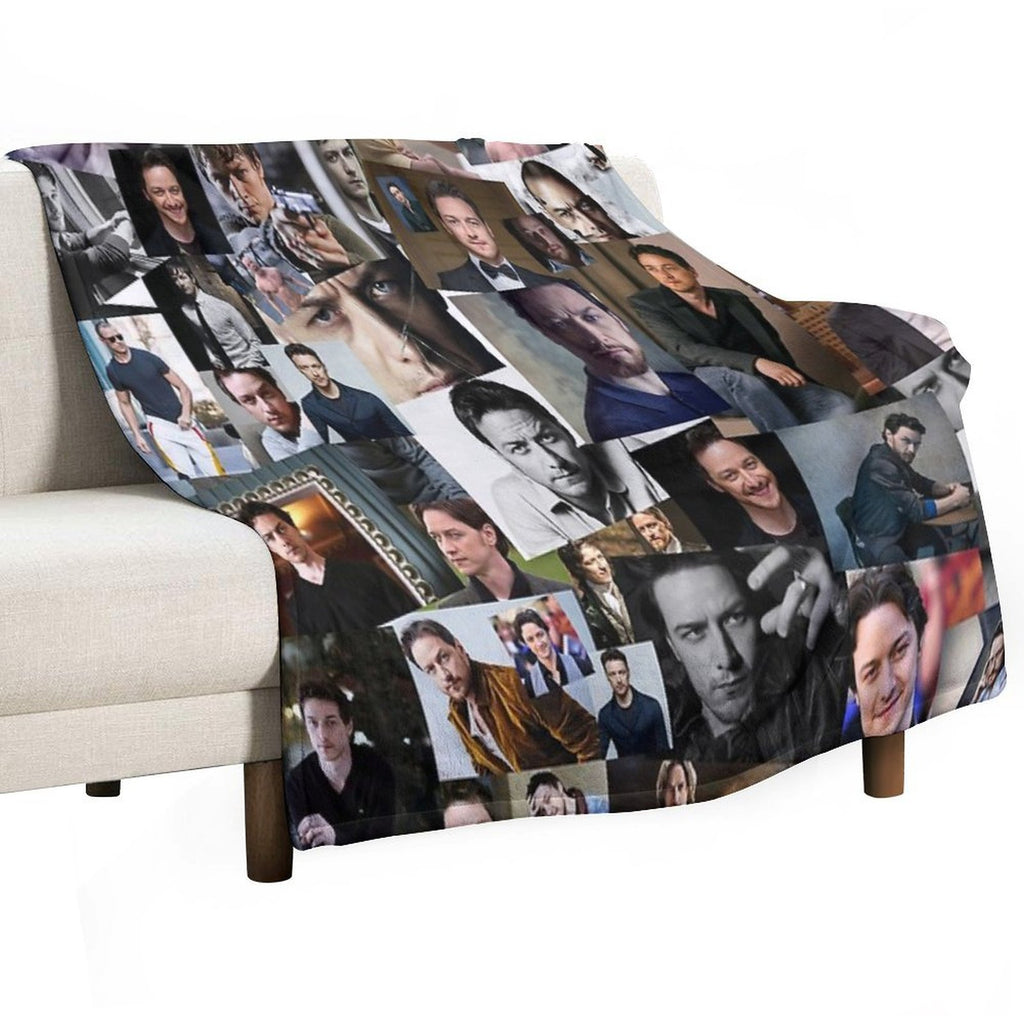 James McAvoy Seamless Abstract Photo Collage Velvety-soft Throw Blanket