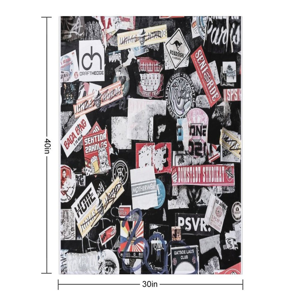 Street Stickers Lightweight Throw Blanket
