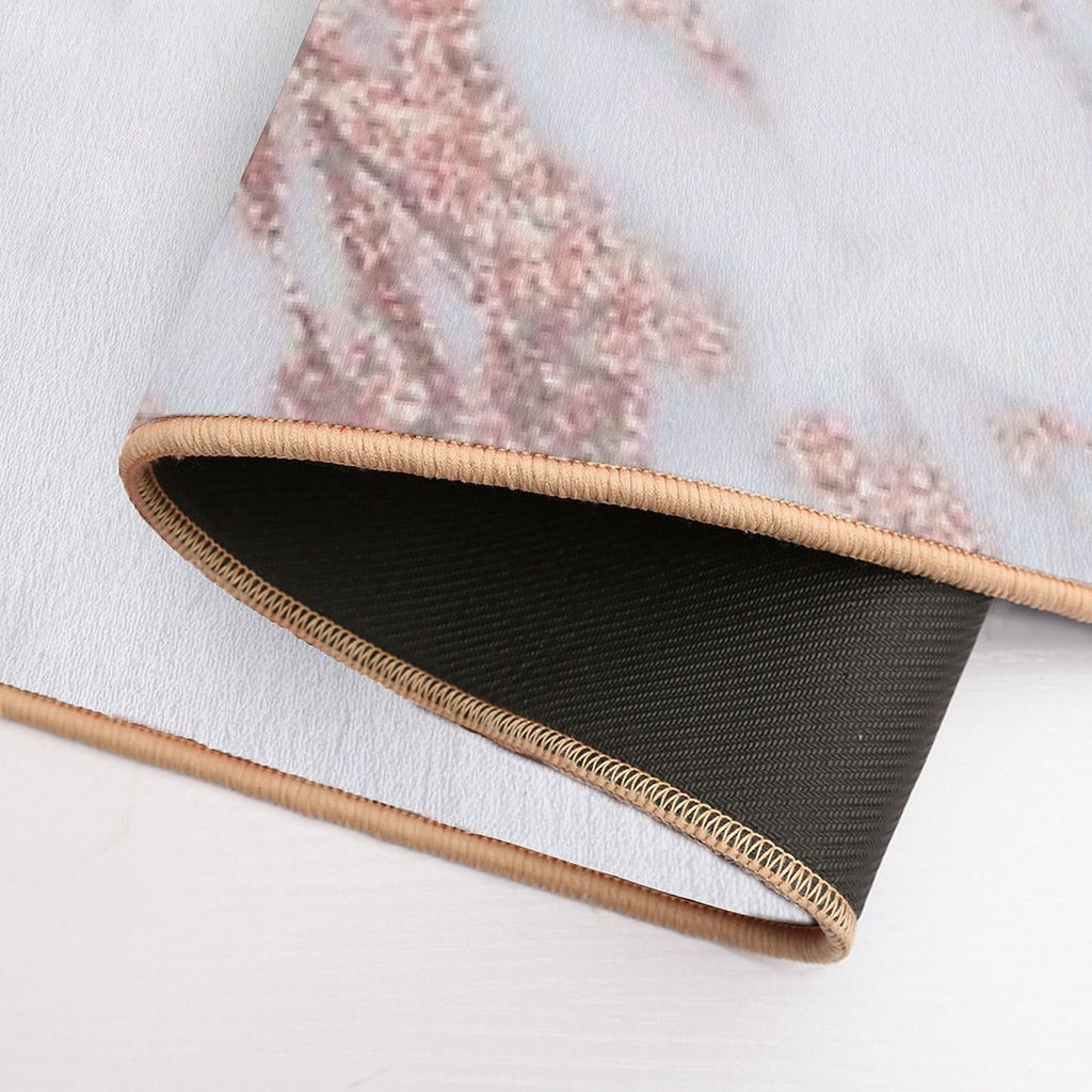 Blush Pink Rose Gold Marble  Odorless Bath Mat