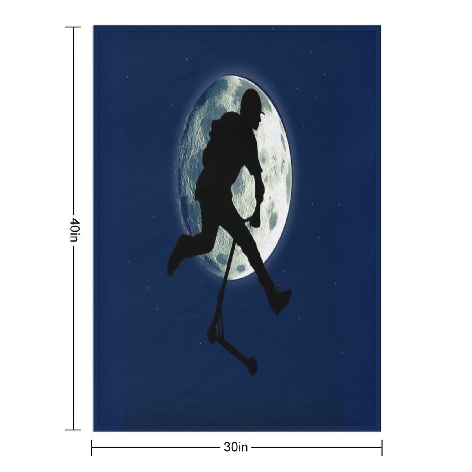 Night Scootering - Stunt Scooter And Full Moon Premium Throw Blanket