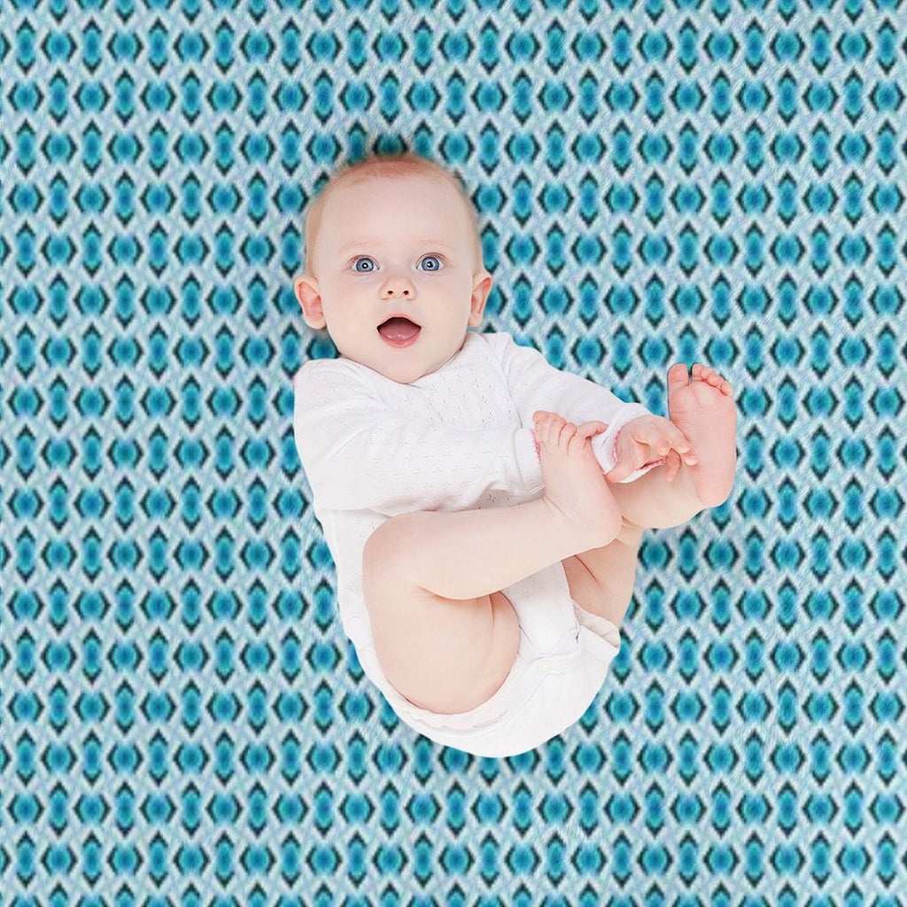 Overlapping Aqua Blue Diamonds Quick-dry Throw Blanket