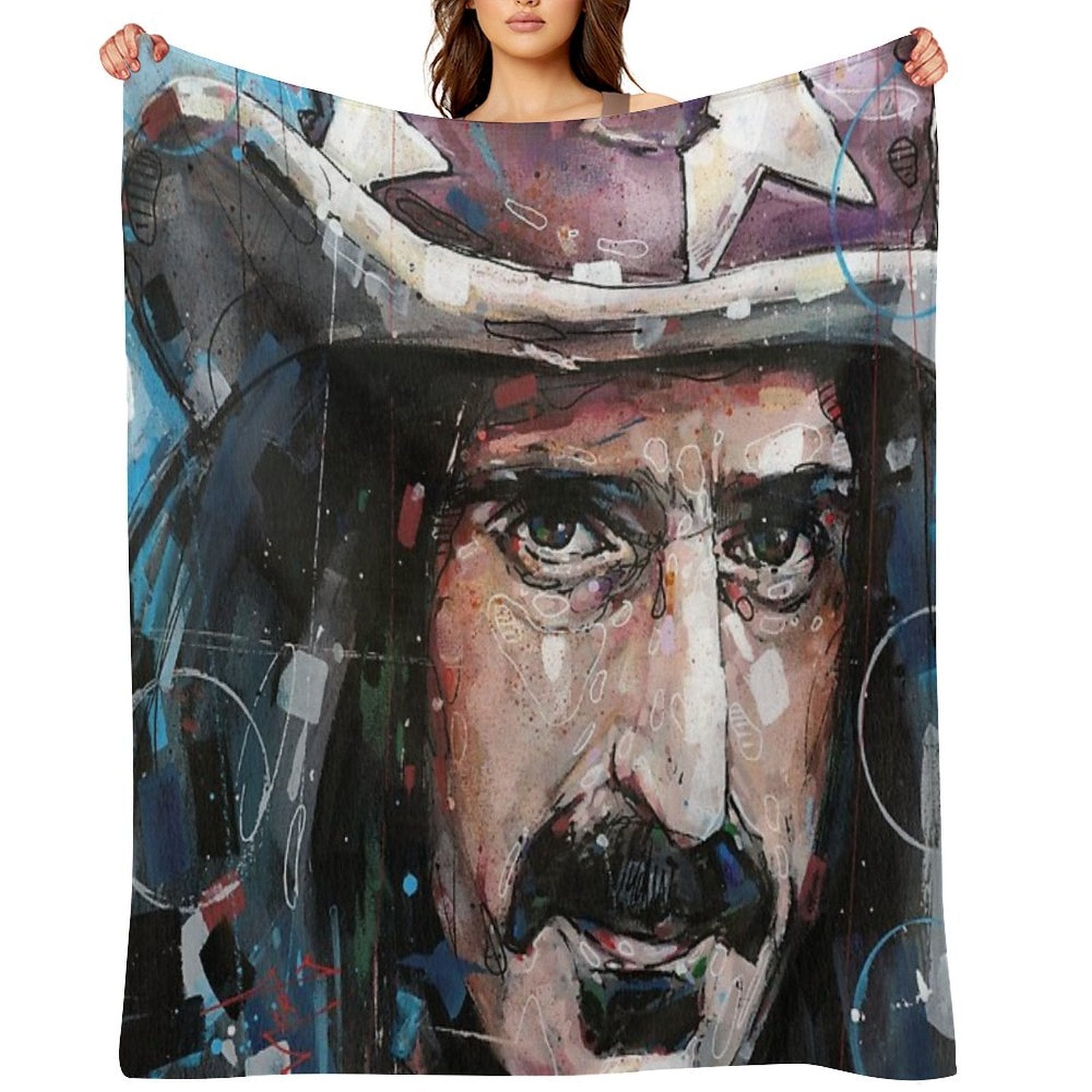 Frank Zappa Painting Eco-conscious Throw Blanket