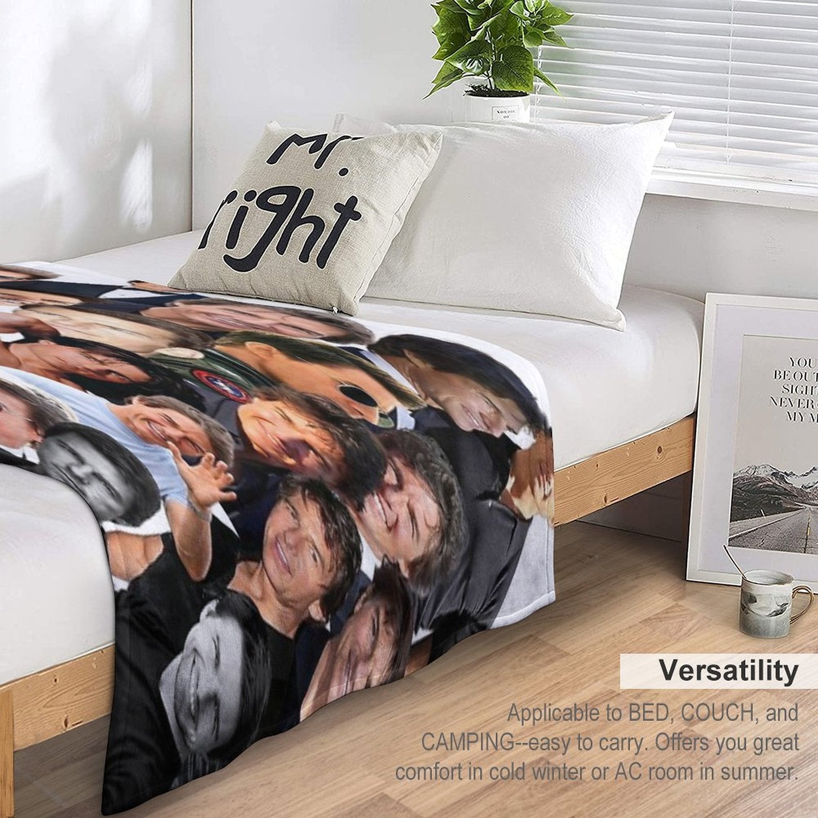 Tom Cruise Photo Collage Travel-friendly Throw Blanket