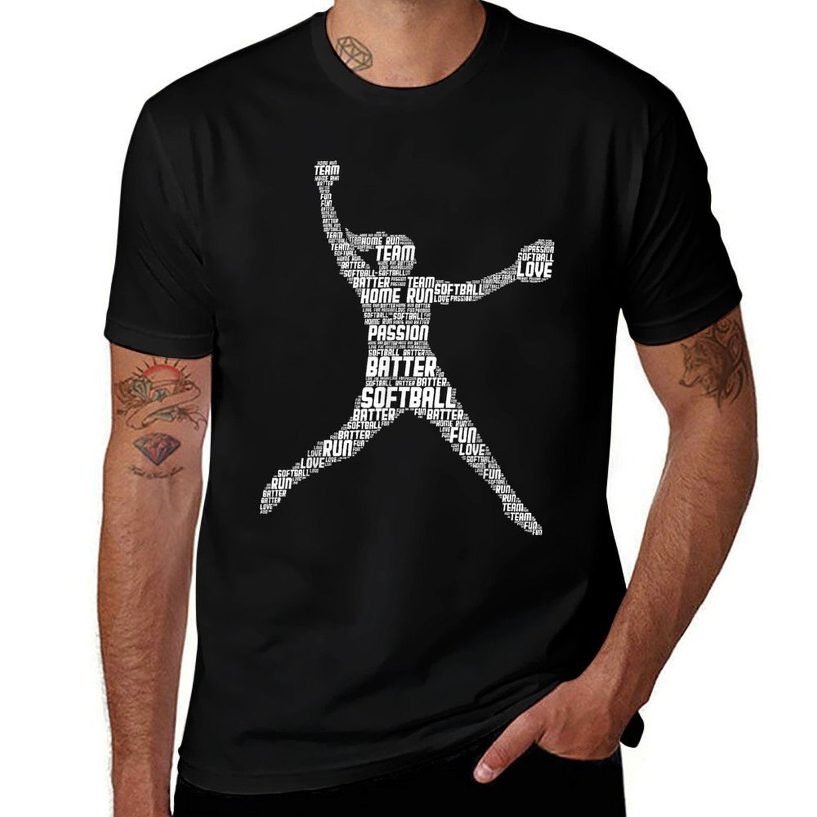 Softball Girls Women Kids  Fade-proof Color T-Shirt