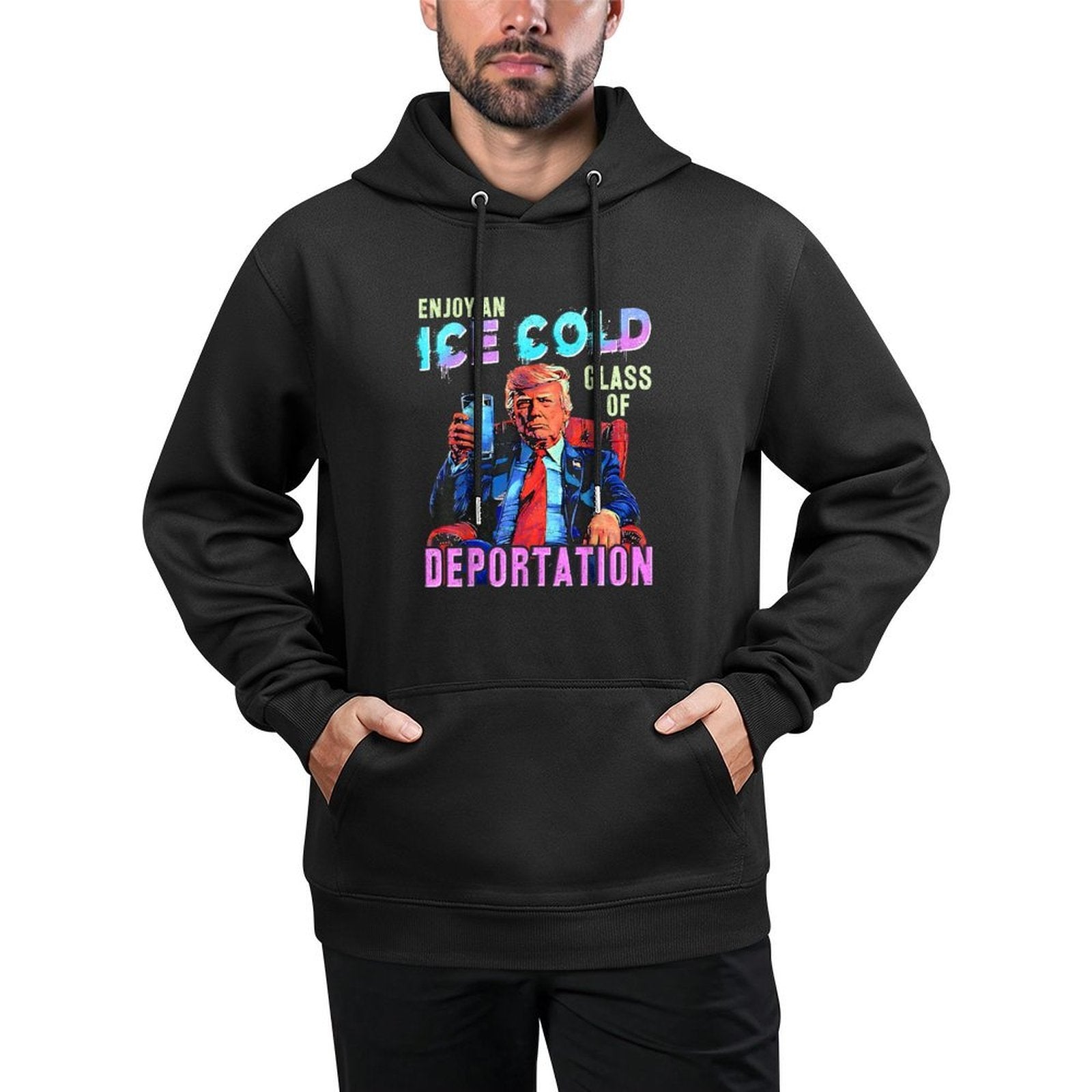 ICE Enjoy An Ice Cold Glass Of Deportation Cotton-Polyester Blend Hoodie
