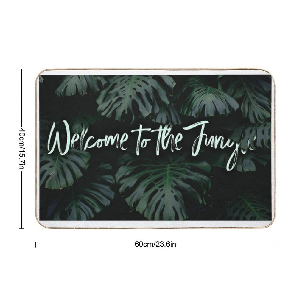 Welcome to The Jungle  Tropical Digital Collage  Long-Lasting Bath Mat