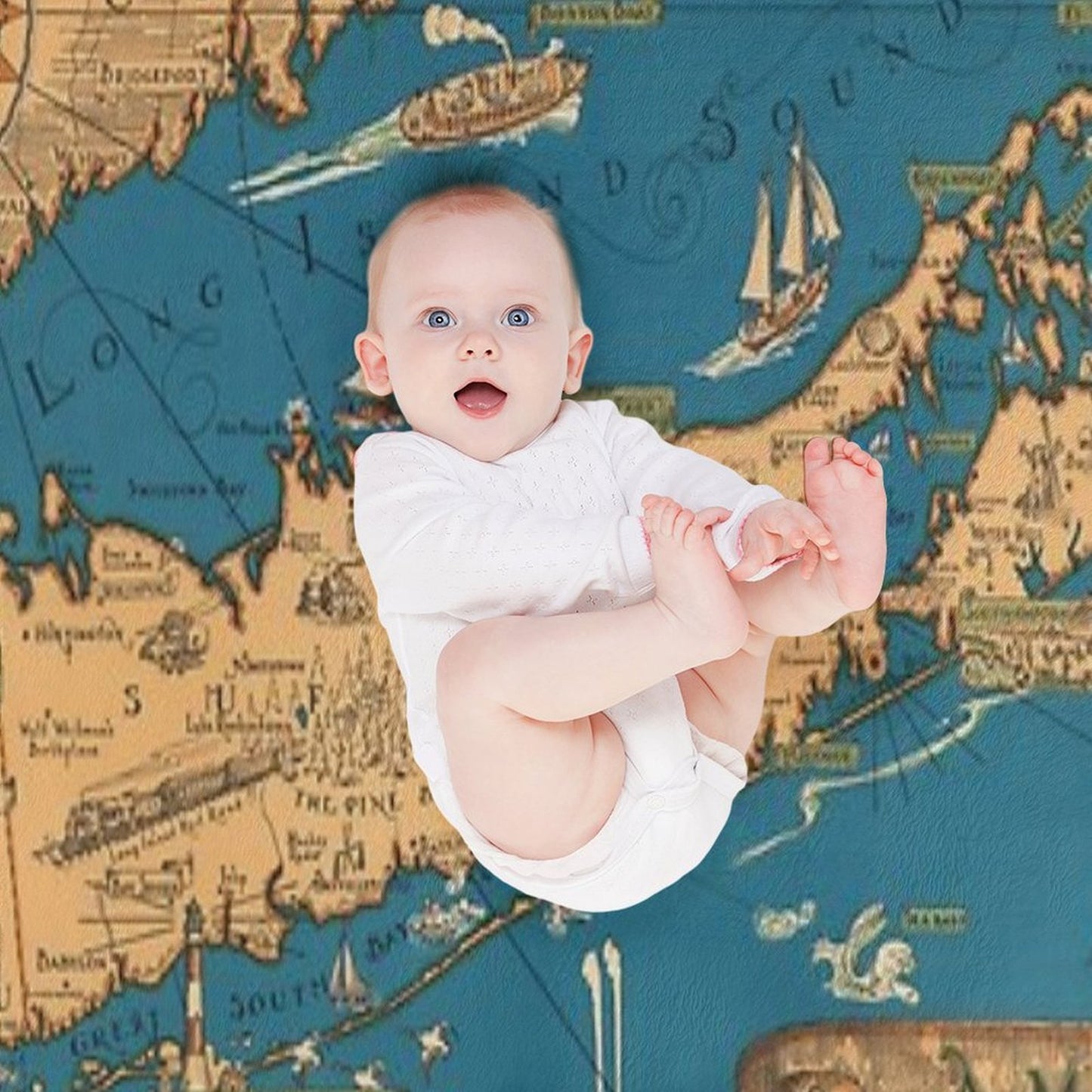 1953 Long Island Map - Special Gift Idea Comfort Throw Blanket