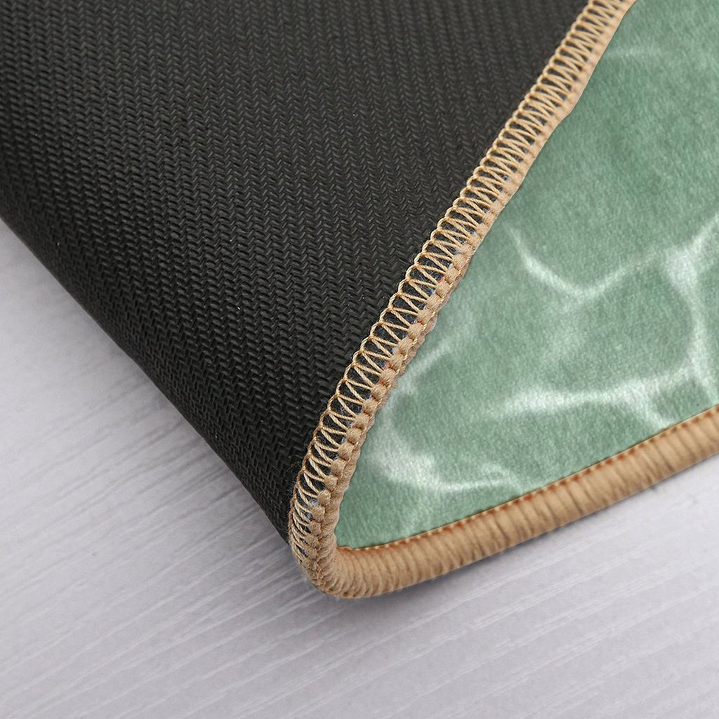Mint Wave Minimalist Aesthetic Pattern Durable Bath Mat