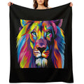 Banksy Rainbow Lion Graffiti Pop Art Painting Wrinkle-free Throw Blanket
