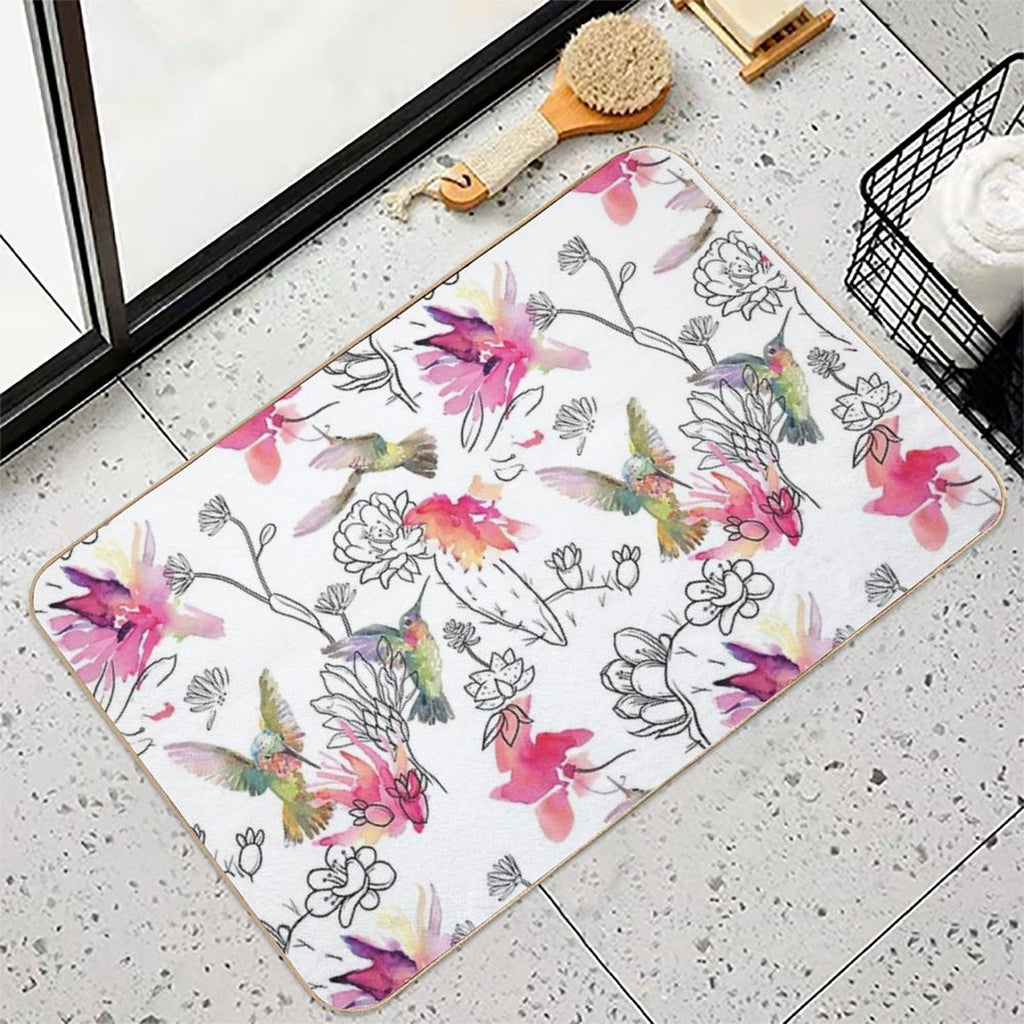 Desert Hummingbirds  Easy To Clean Bath Mat