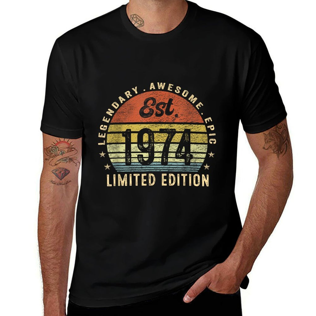 Est 1974 Limited Edition 50th Birthday Gifts 50 Year Old  High-quality Stitching T-Shirt