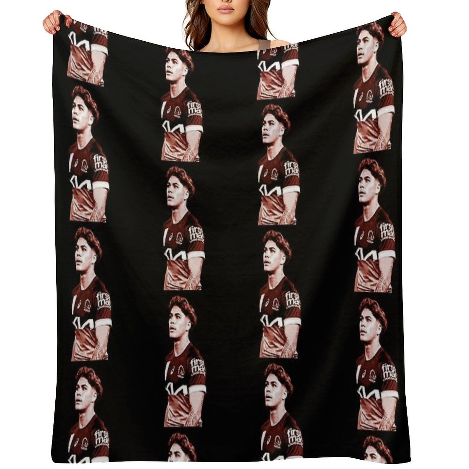 Reece Walsh NRL Orange Posterized Multi-functional Throw Blanket