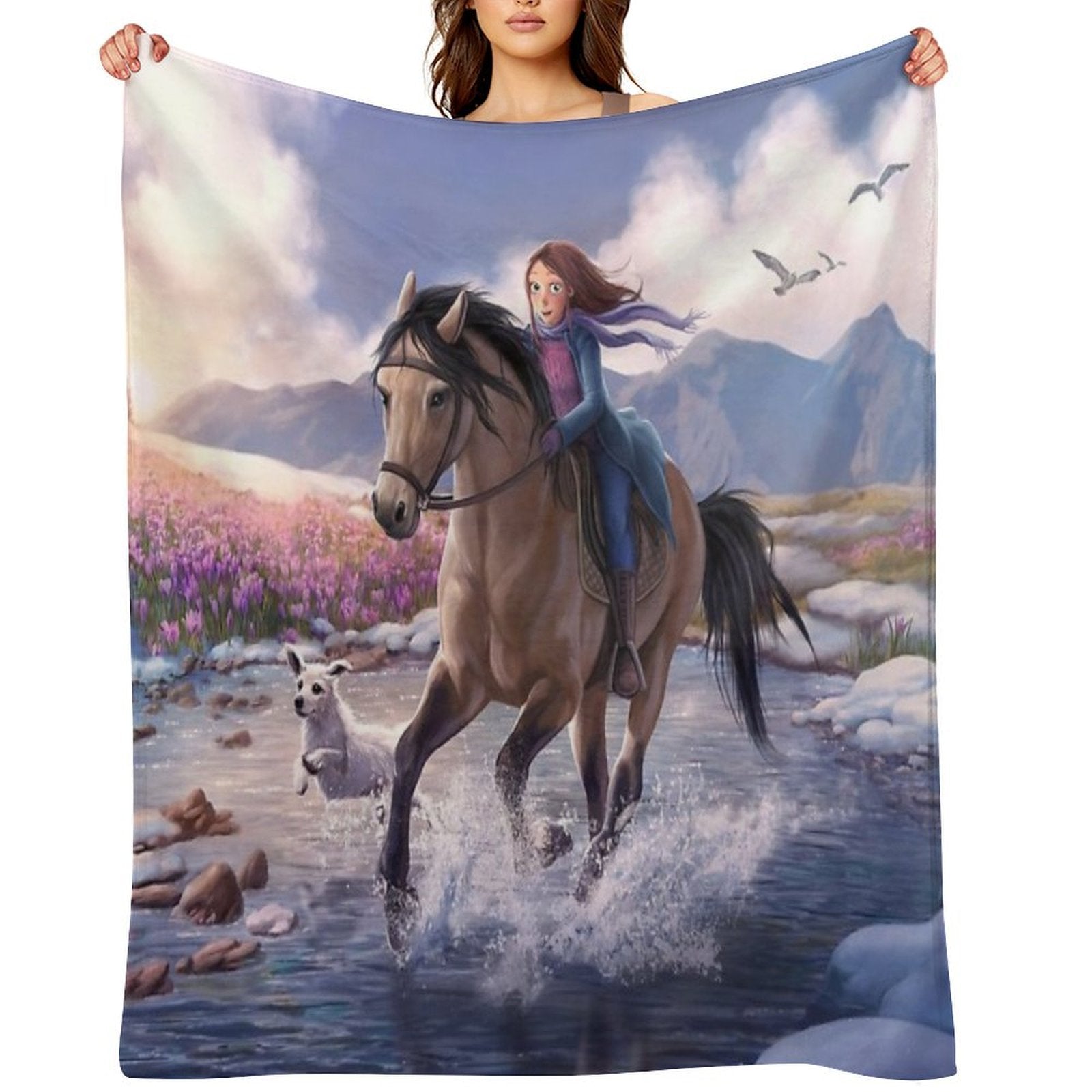 StarStable Horse Wallpaper Easy Care Throw Blanket