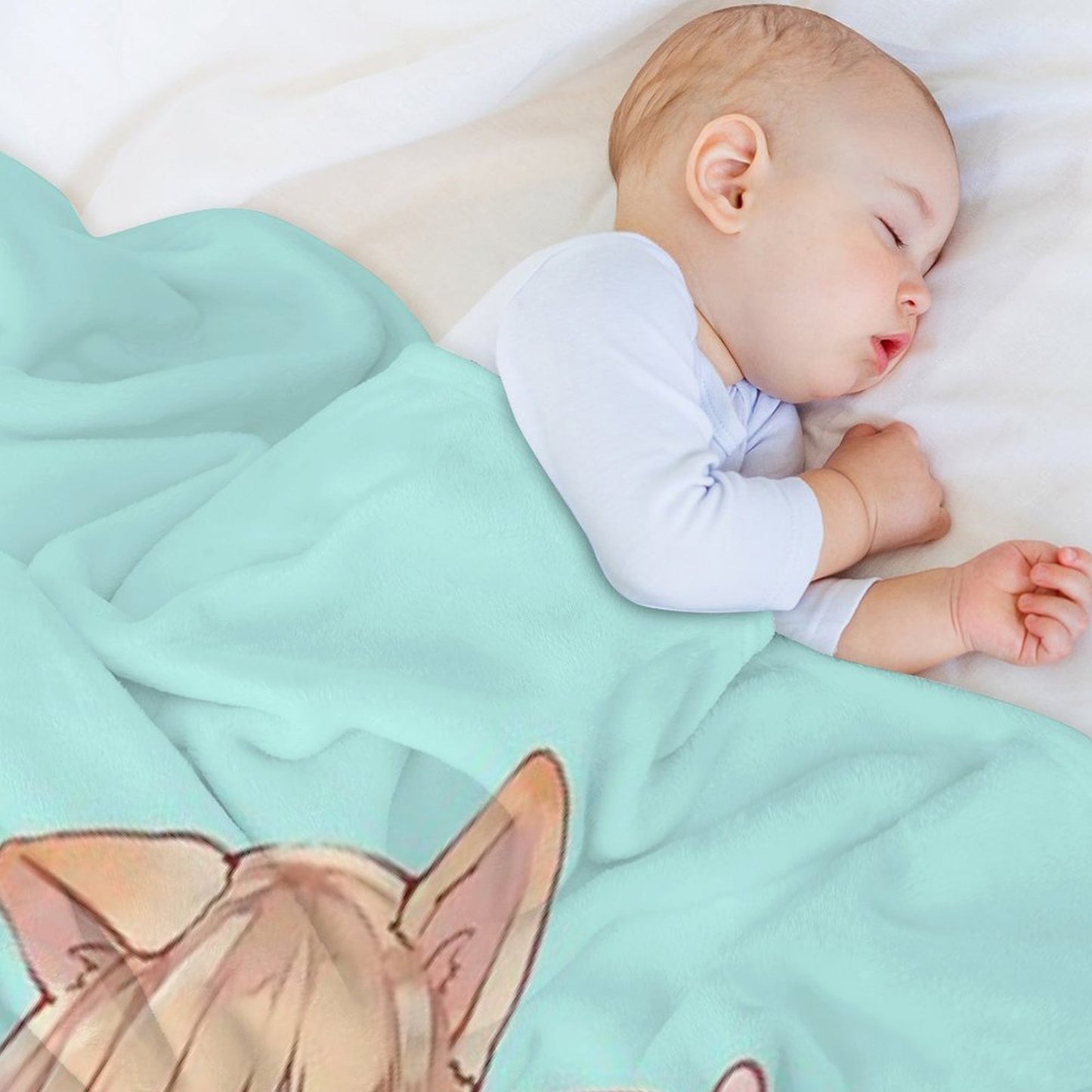 Kawaii Anime Girl Easy Care Throw Blanket