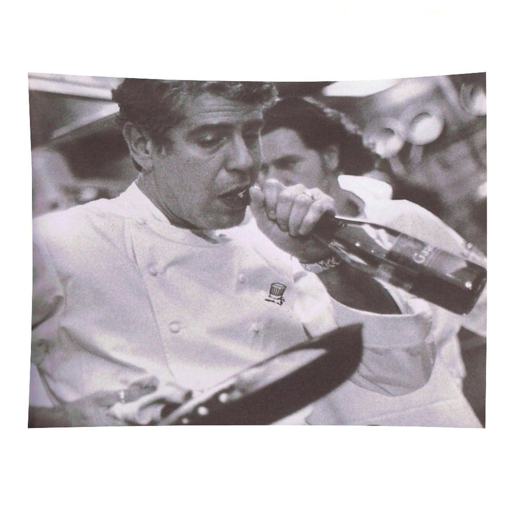 Cook And Open Beer - Anthony Bourdain Tapestry