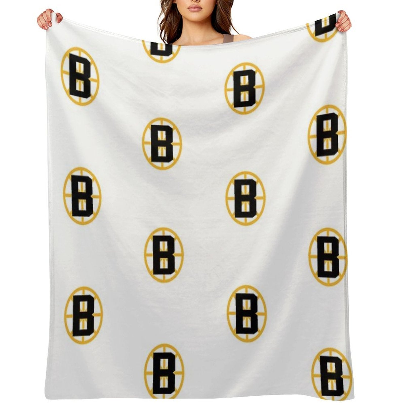 Boston Hockey Easy Care Throw Blanket
