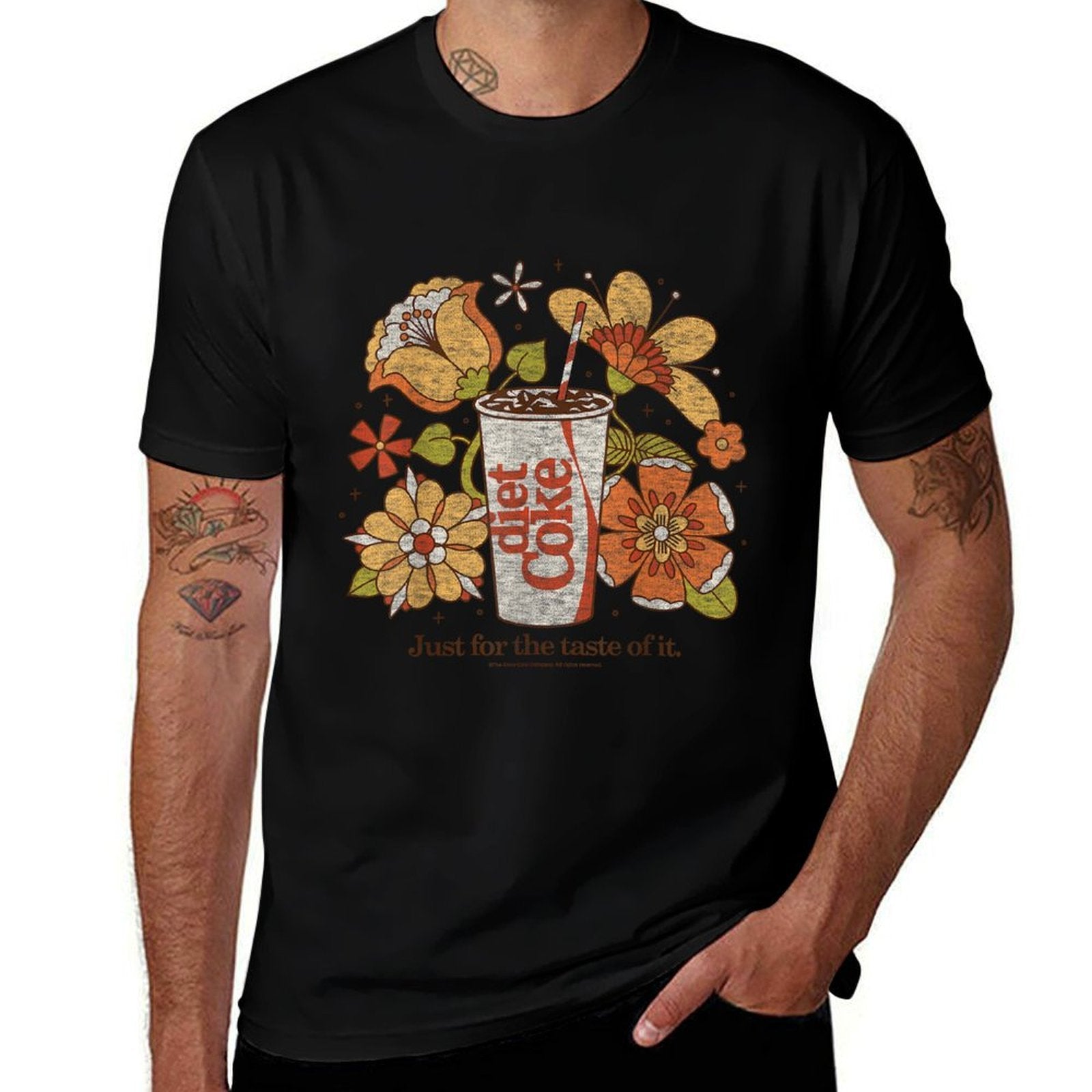 Coca-Cola - Diet Coke Just For The Taste Of It Retro Flowers  Affordable Price T-Shirt