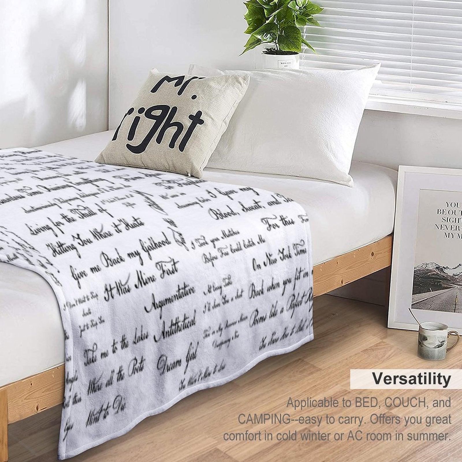 Taylor's The Tortured Poets Department Eras Tour Lyric Dress Comfort Throw Blanket