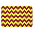 Electric Yellow And Burgundy Red Horizontal Zigzags  Versatile Bath Mat