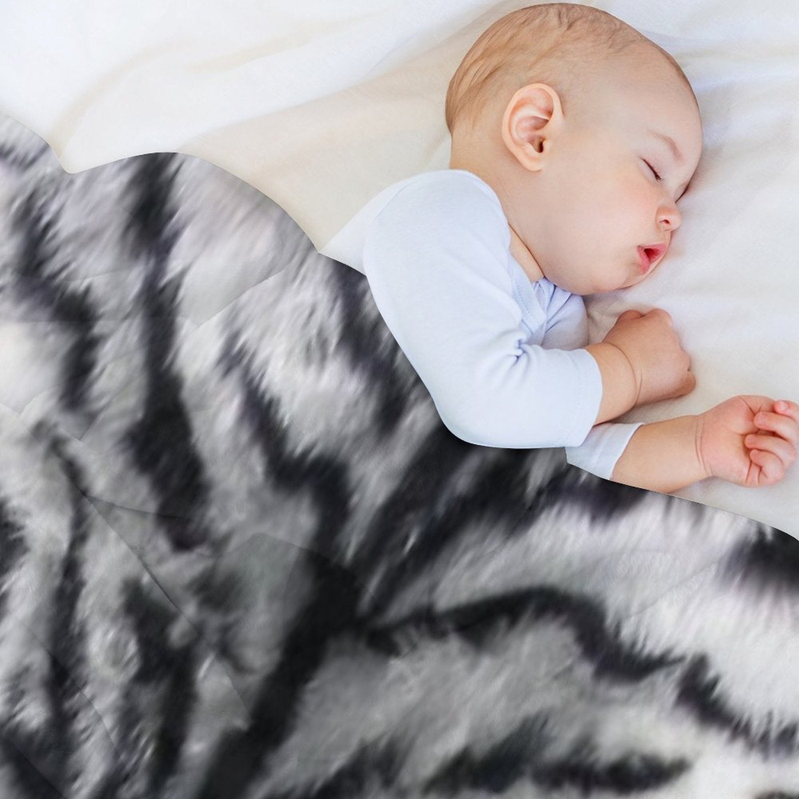 White Tiger Print Animal Skin Fur Pattern Shrink-resistant Throw Blanket