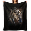 Spotted Hyena In Shadows Easy Care Throw Blanket