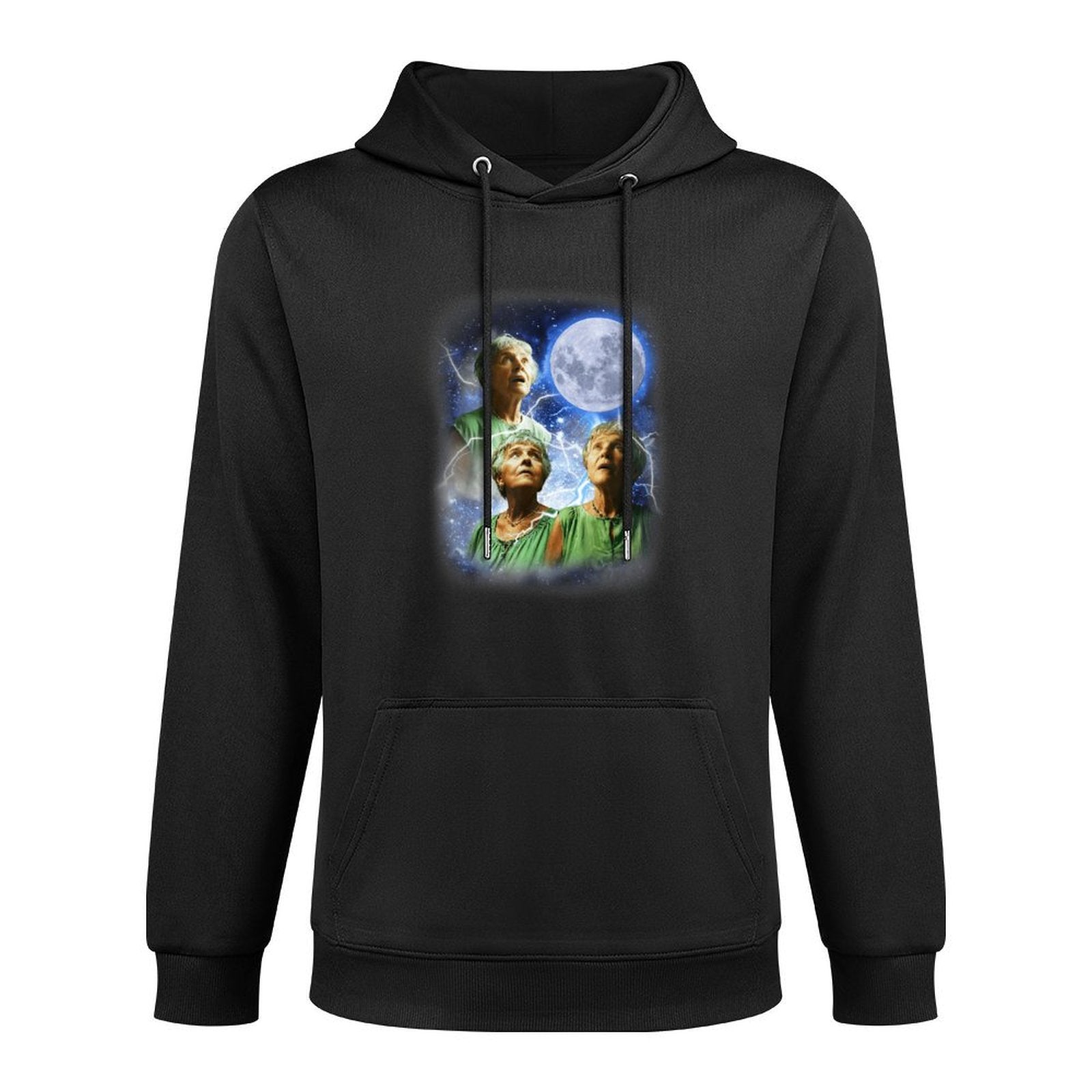 Three Granny Moon - 3 Old Ladys Howling Weird Cursed Meme Unisex Design Hoodie