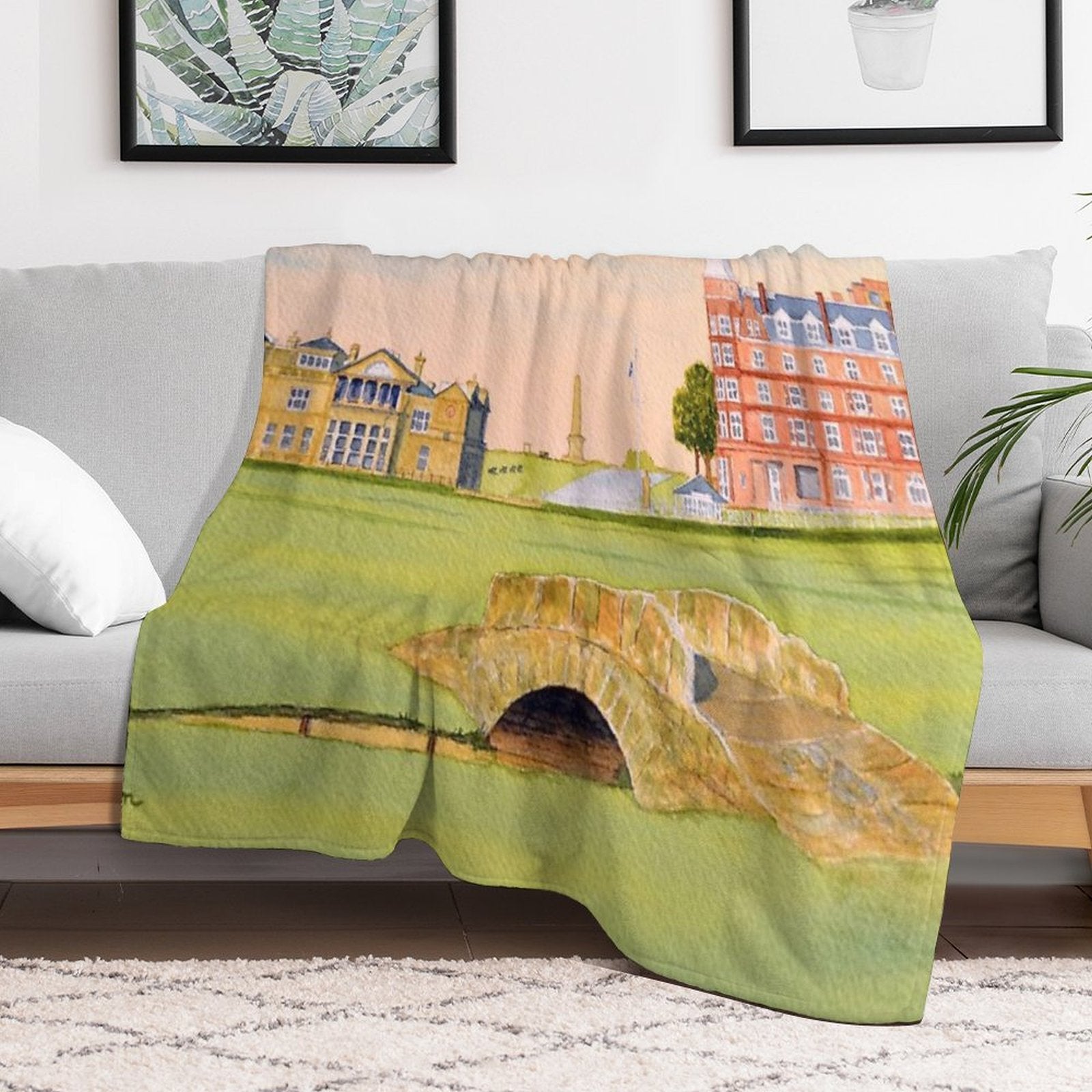 The Greatest Golf Course in Scotland. Sustainable Throw Blanket