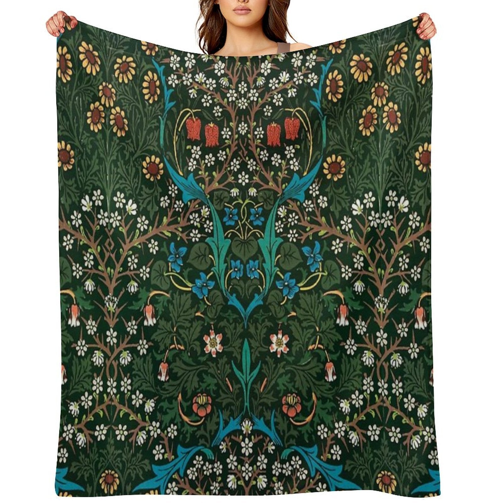 Blackthorn by William Morris, 1892 Compact Throw Blanket