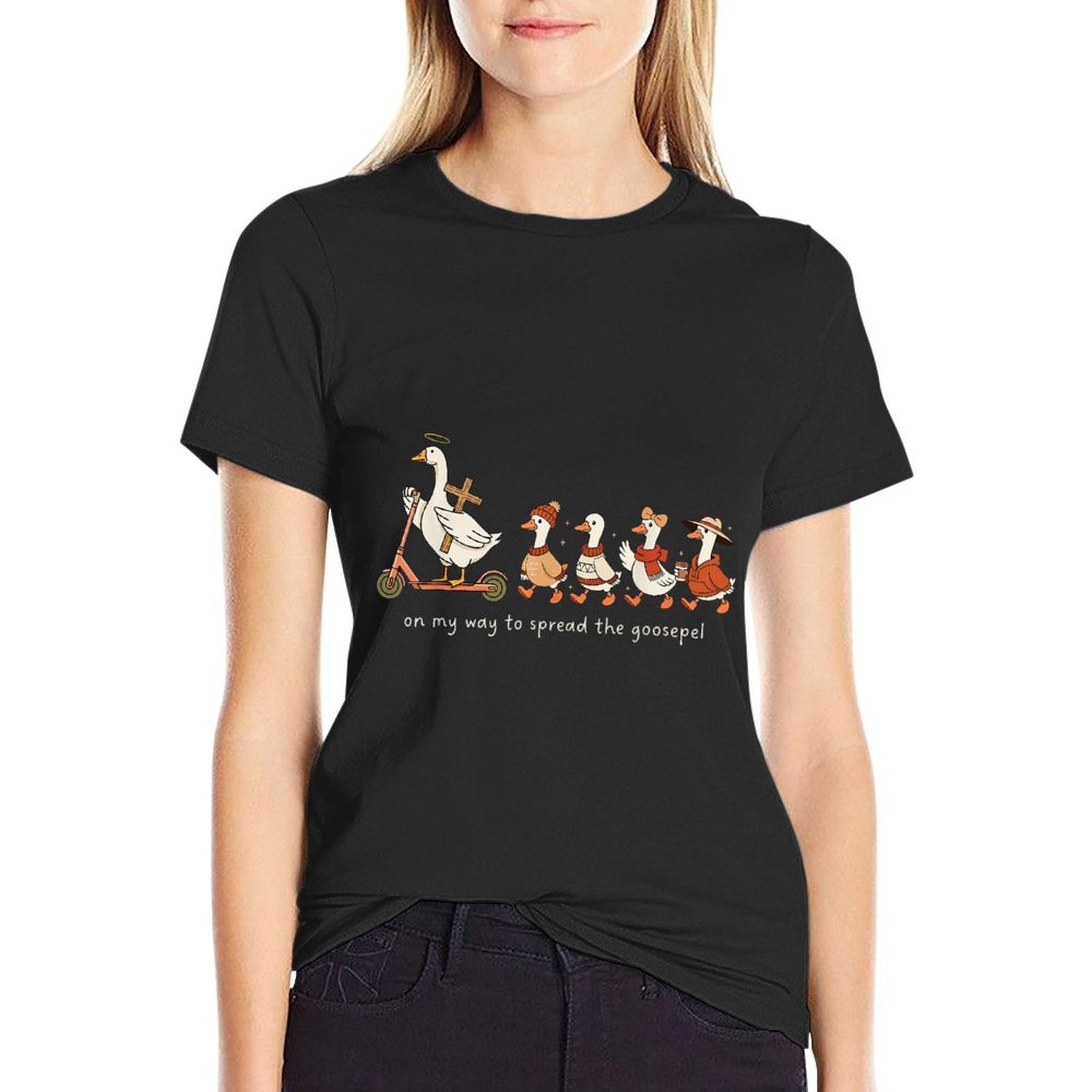 On My Way to Spread The Goosepel  Polyester Blend T-Shirt