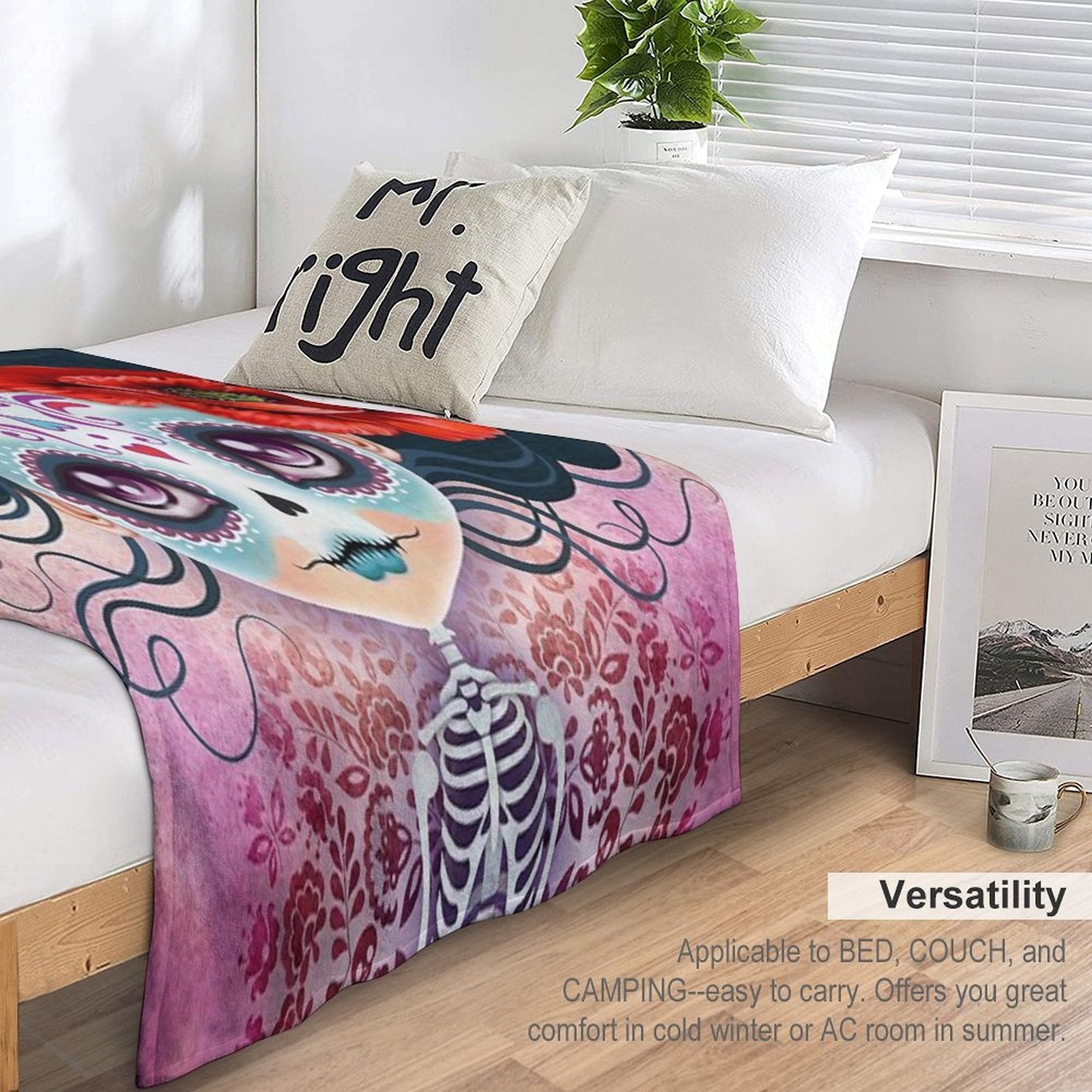 Amelia Calavera - Sugar Skull Premium Throw Blanket