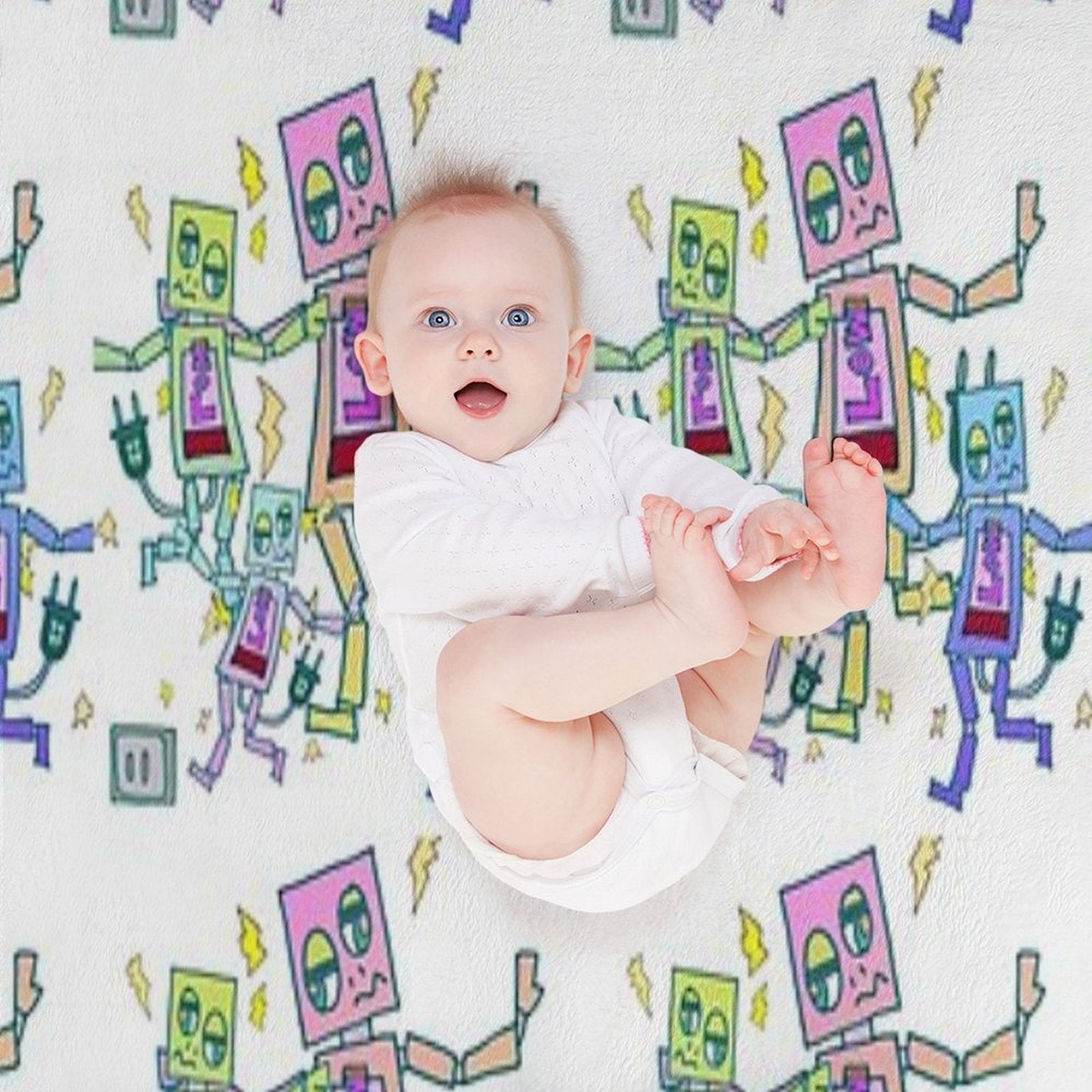Battery-depleted Robot 5 Versatility Throw Blanket