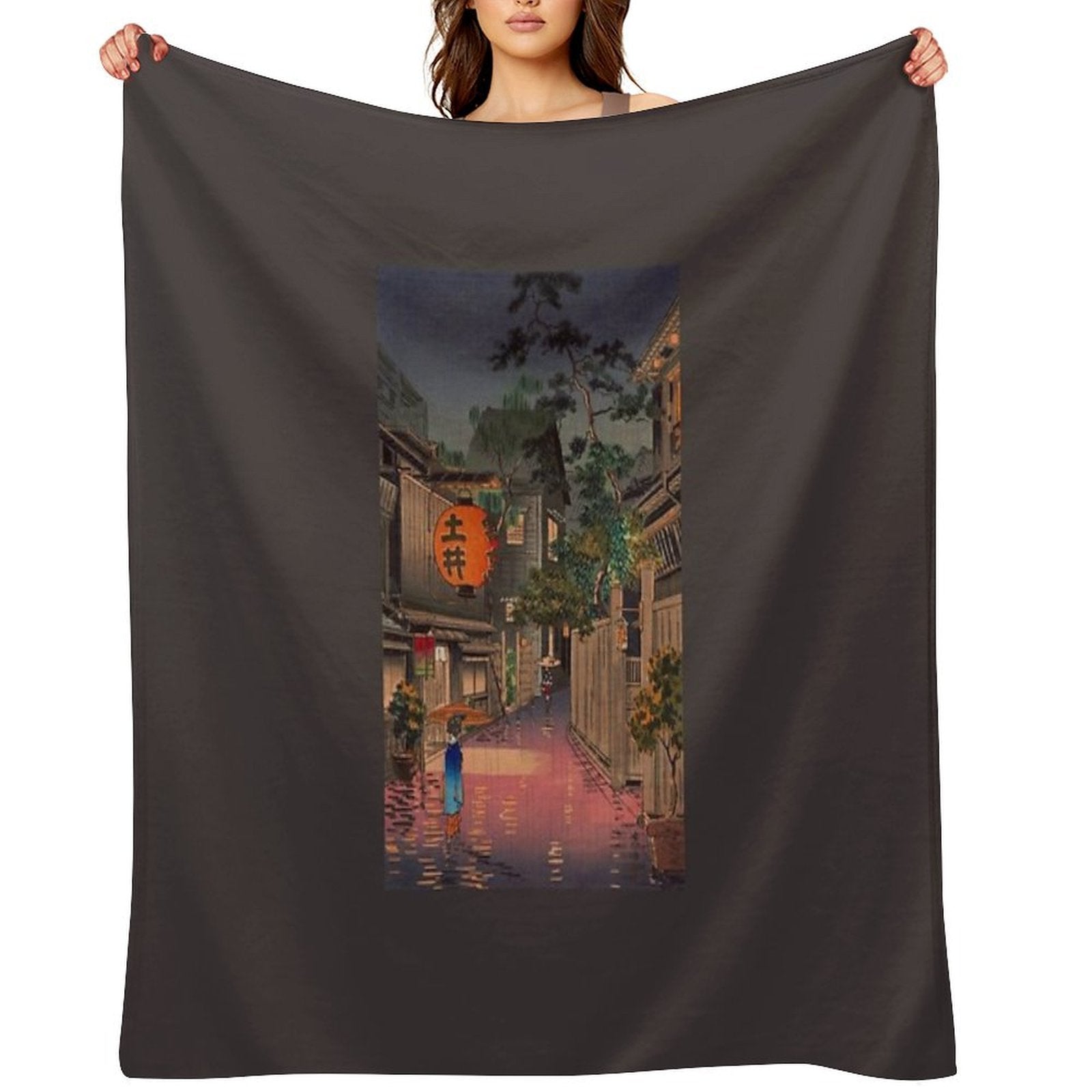 Night Street Rain Durable Throw Blanket
