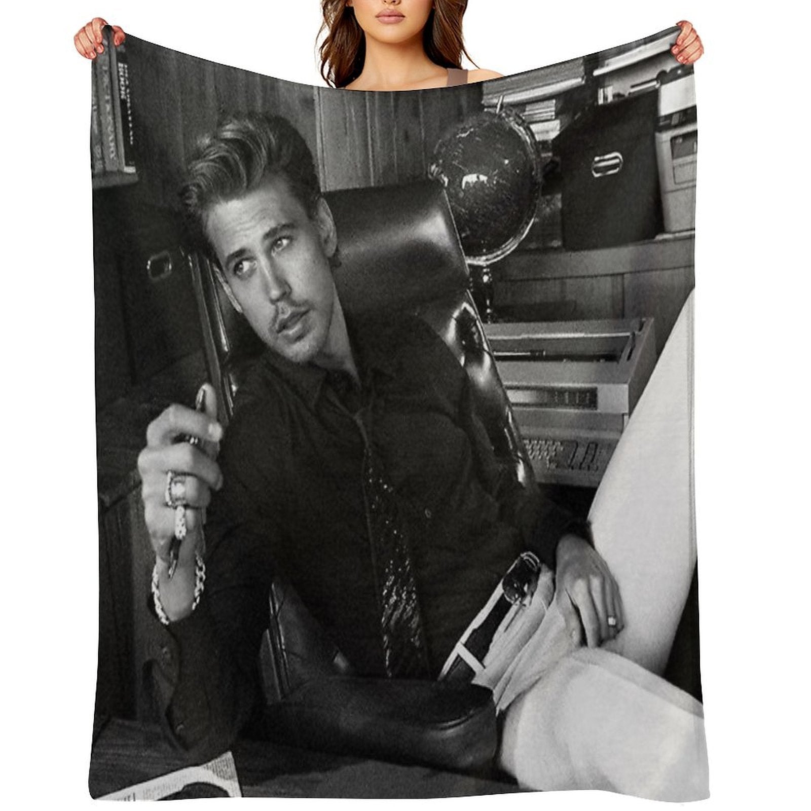 Austin Butler Black And White Sustainable Throw Blanket