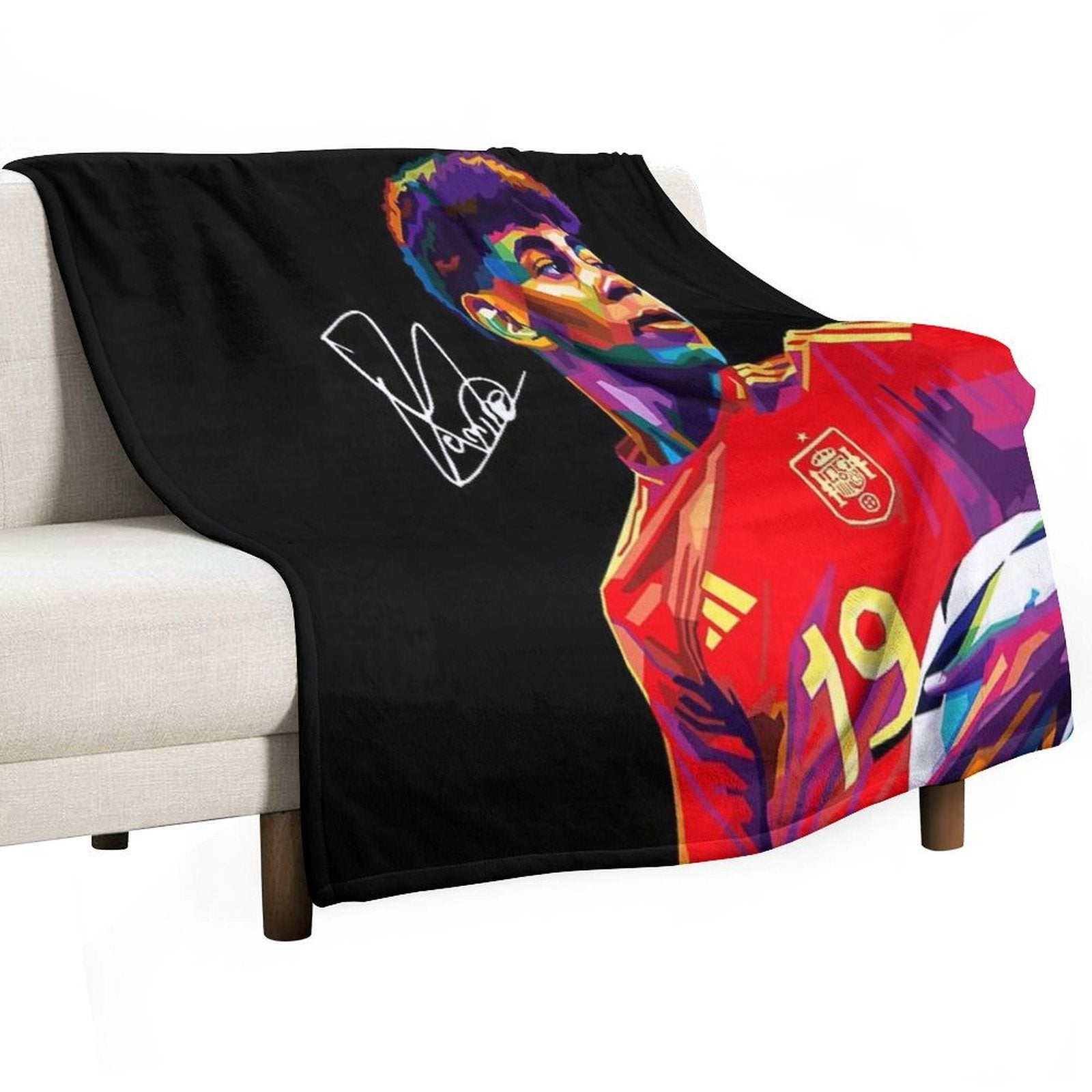 Lamine Yamal Wpap Art Plush Throw Blanket