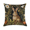 Vintage Rabbit William Morris Style Soft Short Plush Fabric Throw Pillow