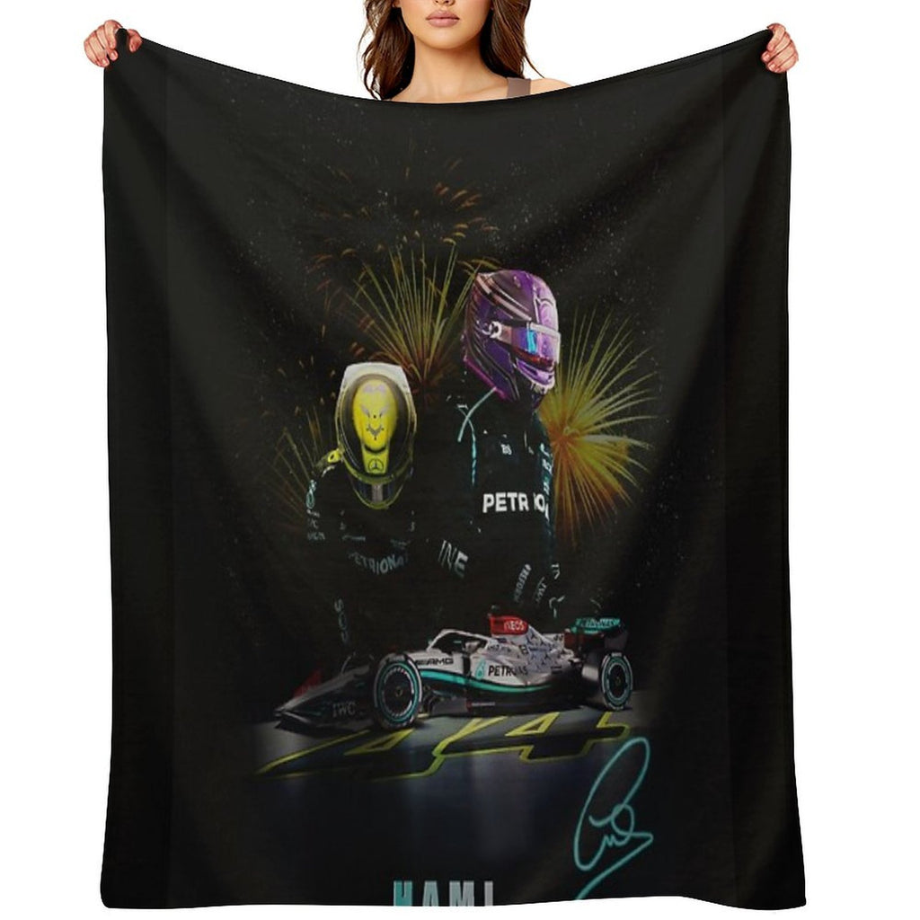 Lewis Hamilton Digital Art Posters Plush Throw Blanket