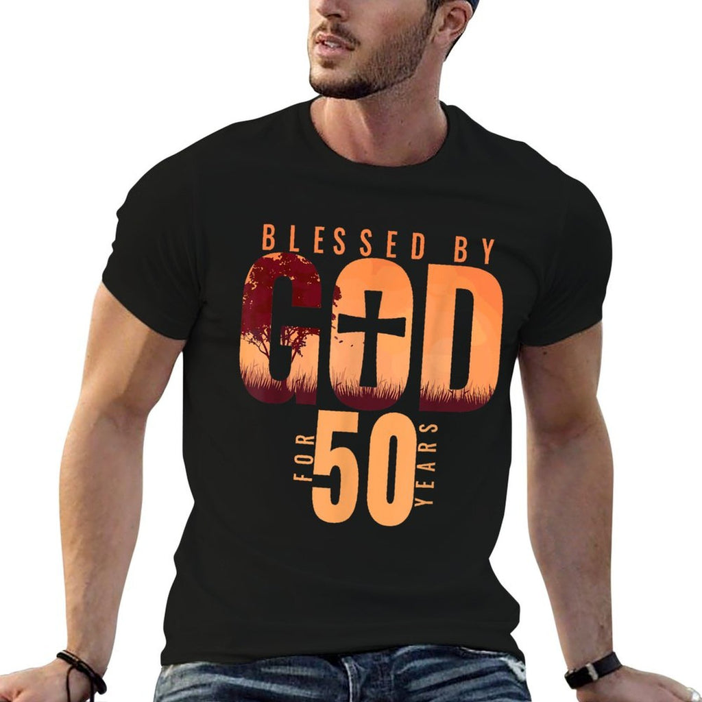 Blessed By God For 50 Years 50th Birthday Religious Theme  Stretchy T-Shirt