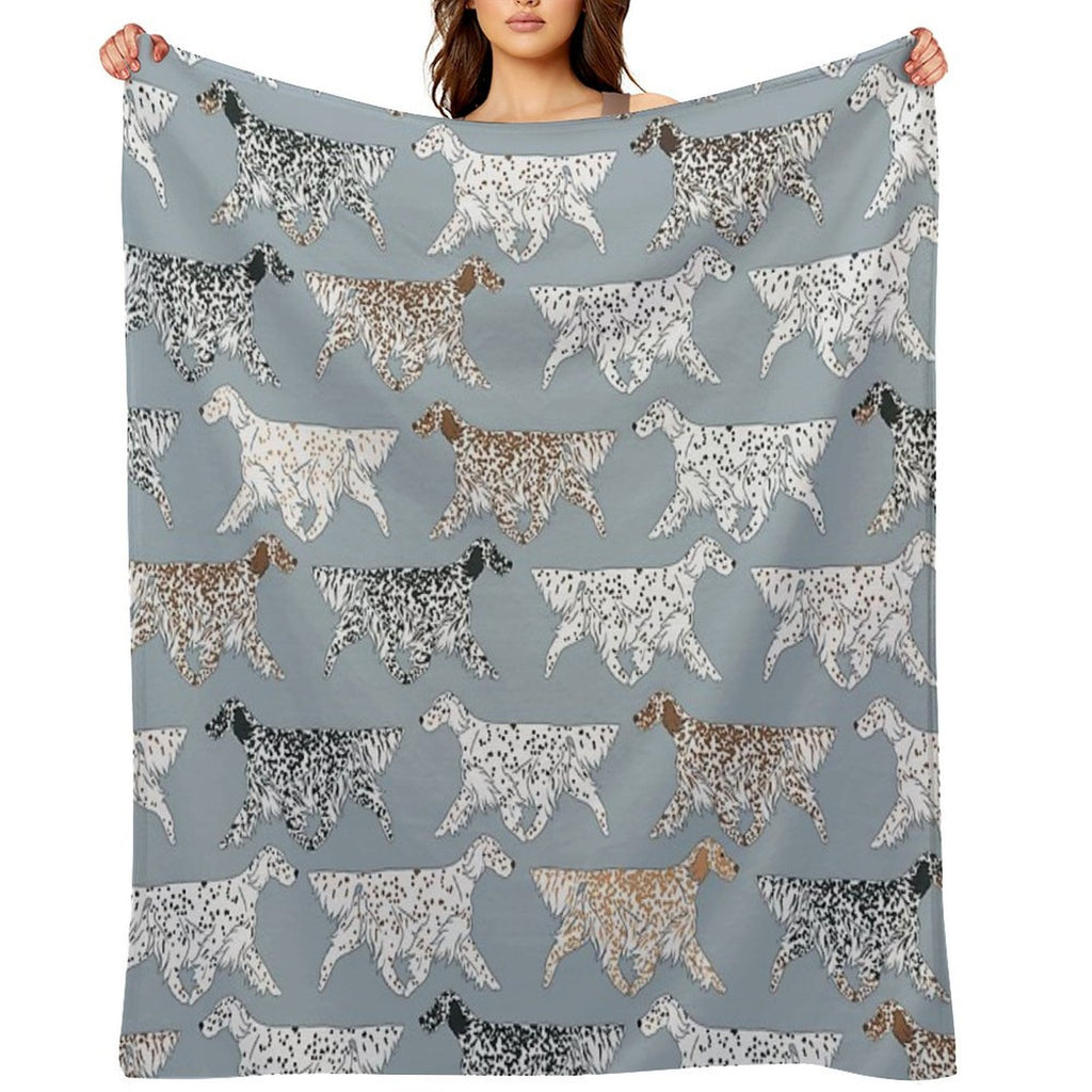All The English Setters! Velvety-soft Throw Blanket