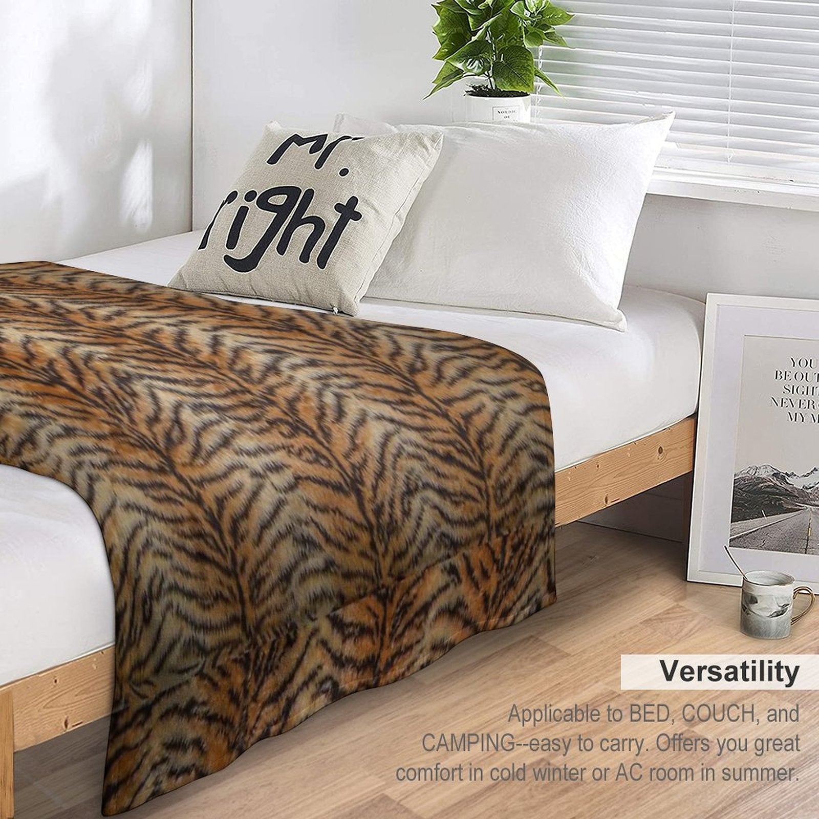 Tiger Stripes Big Cat Fur Pattern Animal Print Eco-conscious Throw Blanket