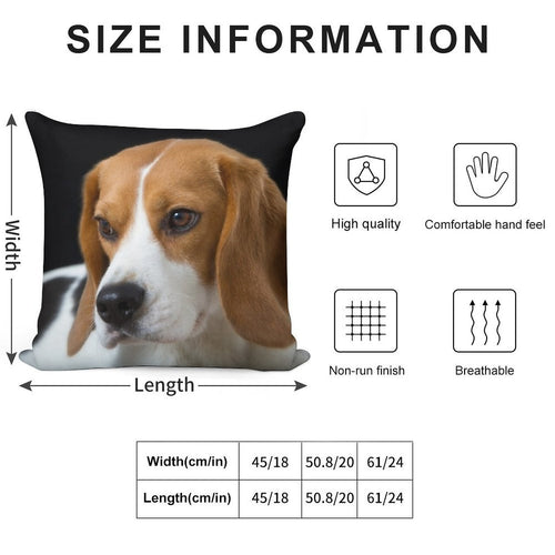 Beagle on The Black Soft Gift Ready Throw Pillow
